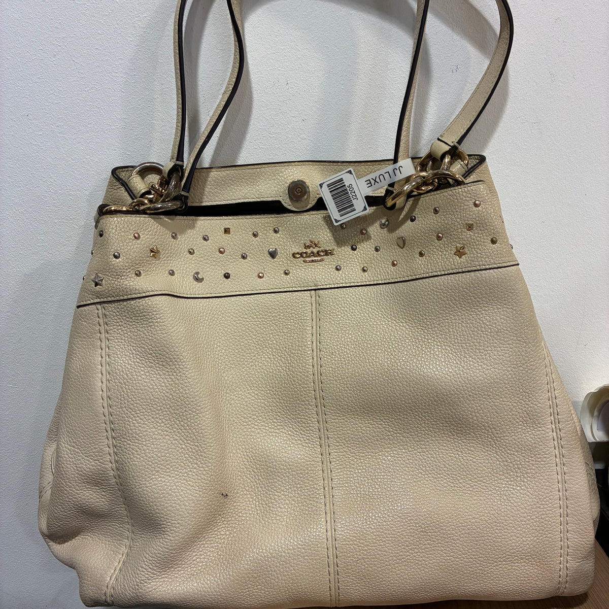 J2205# Coach Shoulder Bag Cream leather | Pre-Owned Like New Cream Leather/Plain