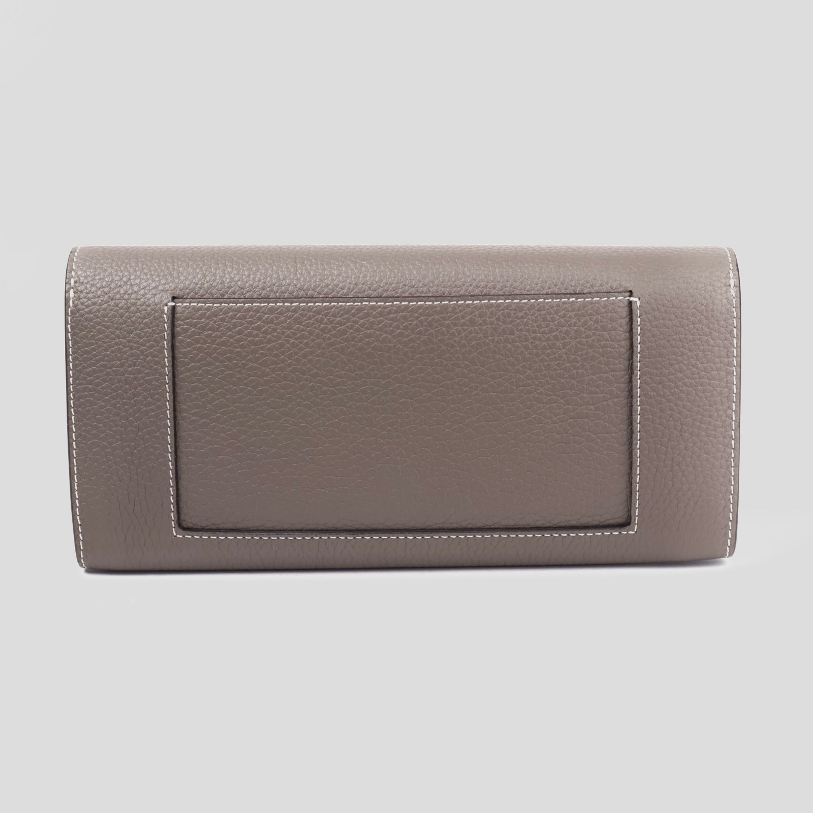 J3660-Celine Long Flap Grey Calfskin Leather Multifunction Wallet- Pre Owned