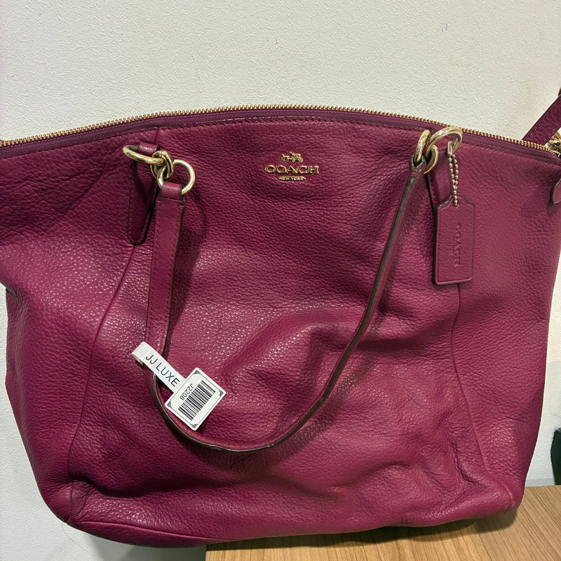 J2208# Coach Shoulder Bag Burgundy leather | Pre-Owned Like New Burgundy Leather/Plain
