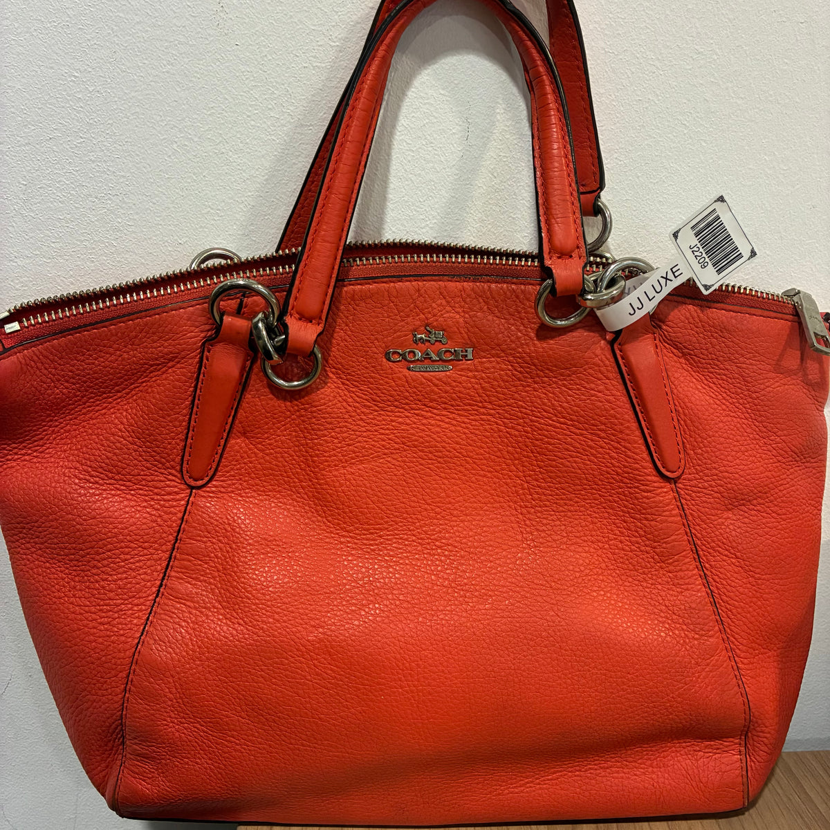 J2209# Coach Shoulder Bag Orange leather | Pre-Owned Like New Orange Leather/Plain