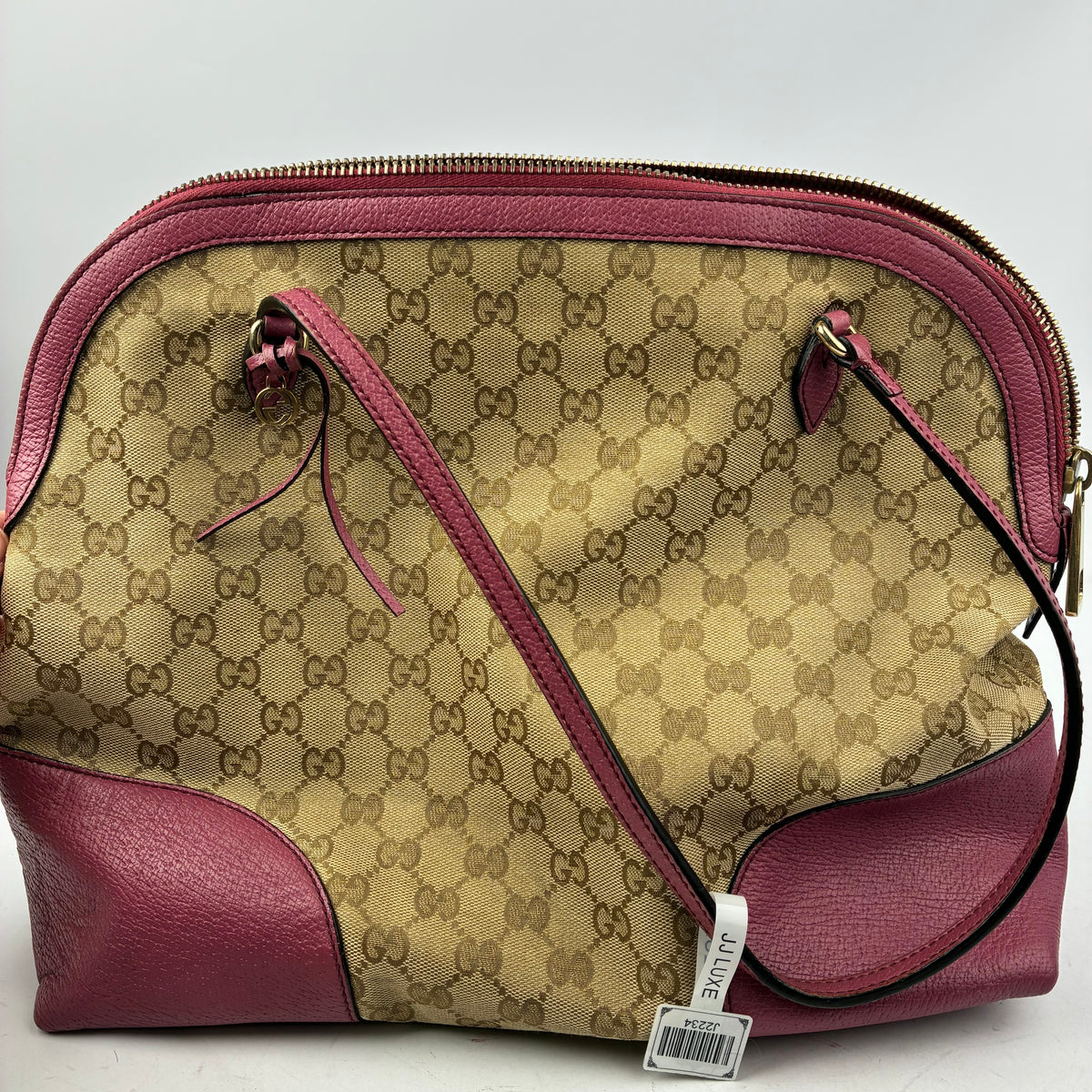 J2234 Gucci Shoulder Bag | Pre-Owned Like New Pink Monogram Leather