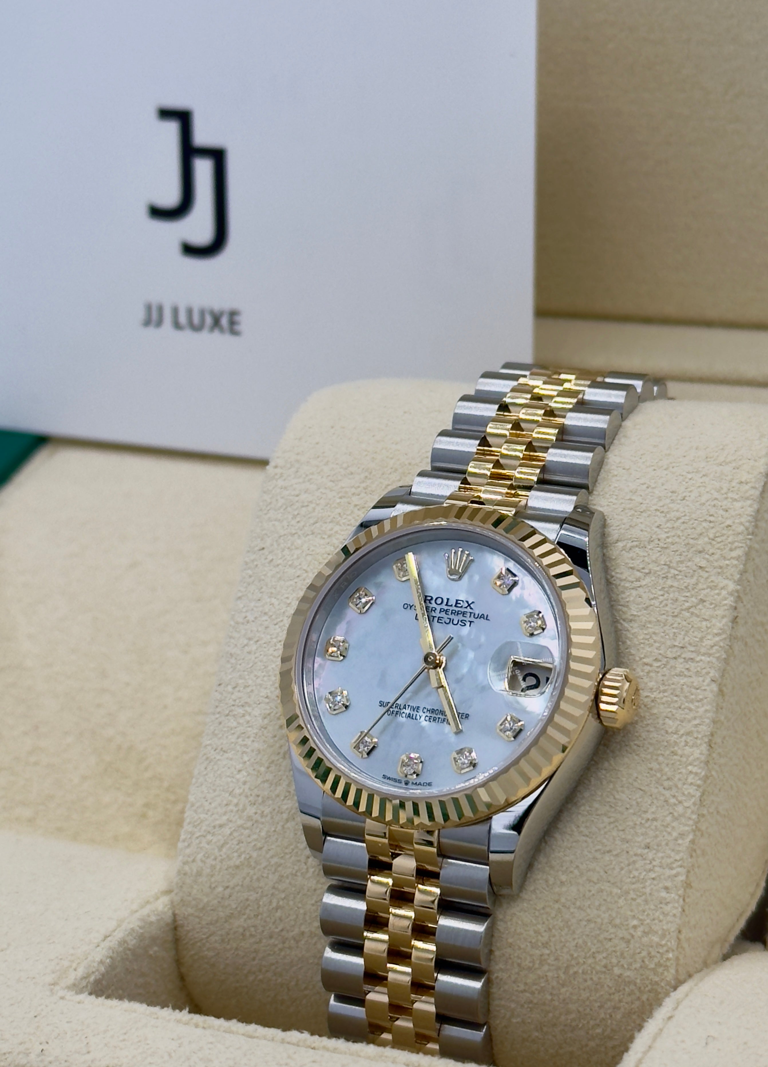 Rolex Datejust 31 Steel &amp; Yellow Gold Mother of Pearl Diamond Dial