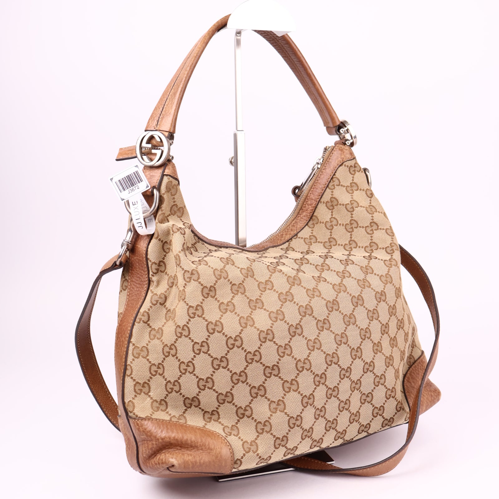 J3672-Gucci Bree Tote in GG Supreme, GG Canvas- Pre Owned