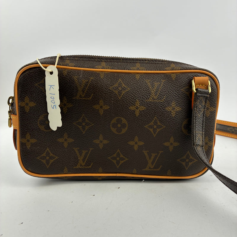 K1005R Louis Vuitton Crossbody Bag Pochette Marly Bandouliere | Pre-Owned Like New Brown Monogram Canvas