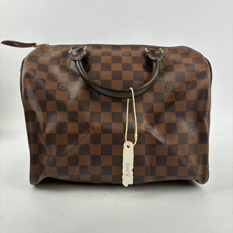 K1003 Louis Vuitton Top Handle Bag Speedy 30 | Pre-Owned Like New Brown Damier Ebene Canvas