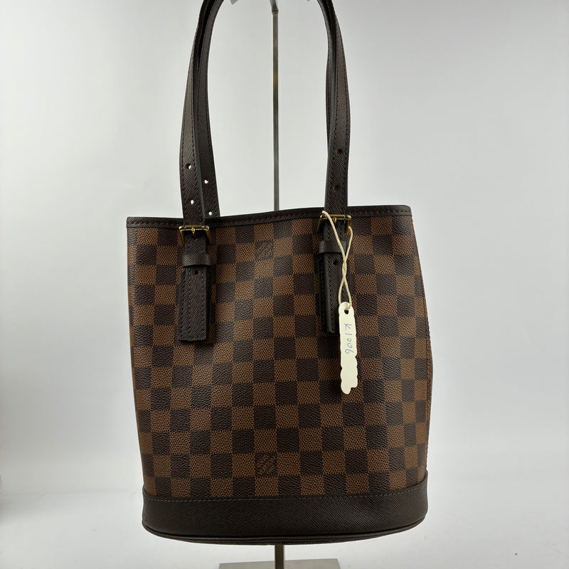K1006R Louis Vuitton Bucket Bag Marais | Pre-Owned Like New Brown Damier Ebene Canvas