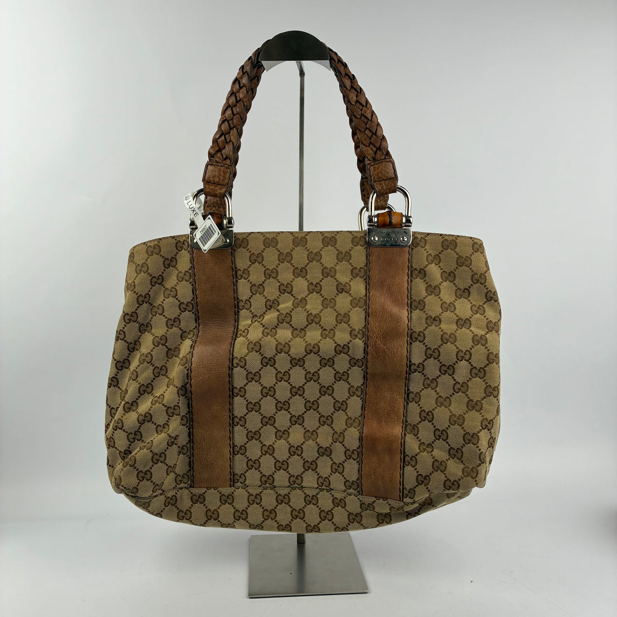 K2002 Gucci Shoulder Bag Monogram Leather | Pre-Owned Excellent Brown Monogram Leather