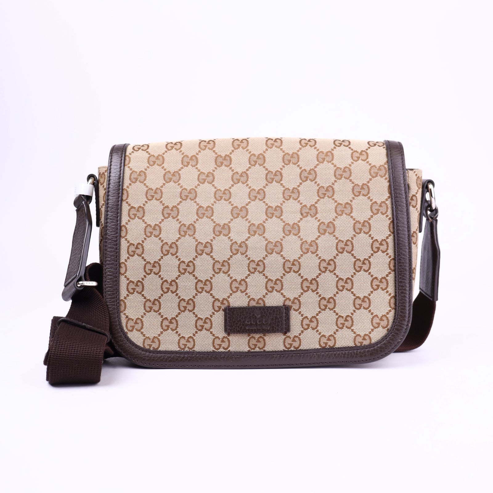 J3675-Gucci Women's Brown Canvas Prints Single Shoulder Bag- Pre Owned