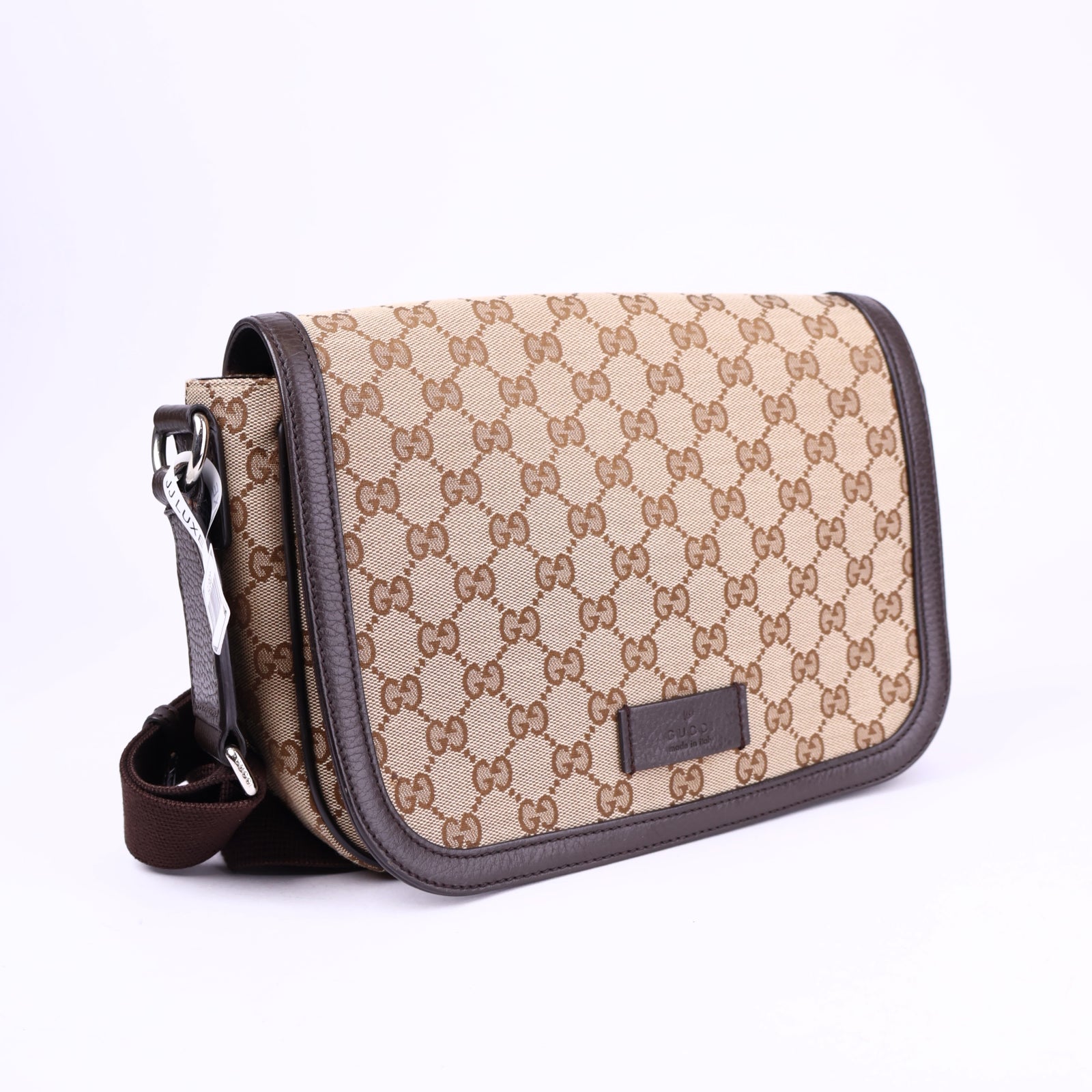J3675-Gucci Women's Brown Canvas Prints Single Shoulder Bag- Pre Owned