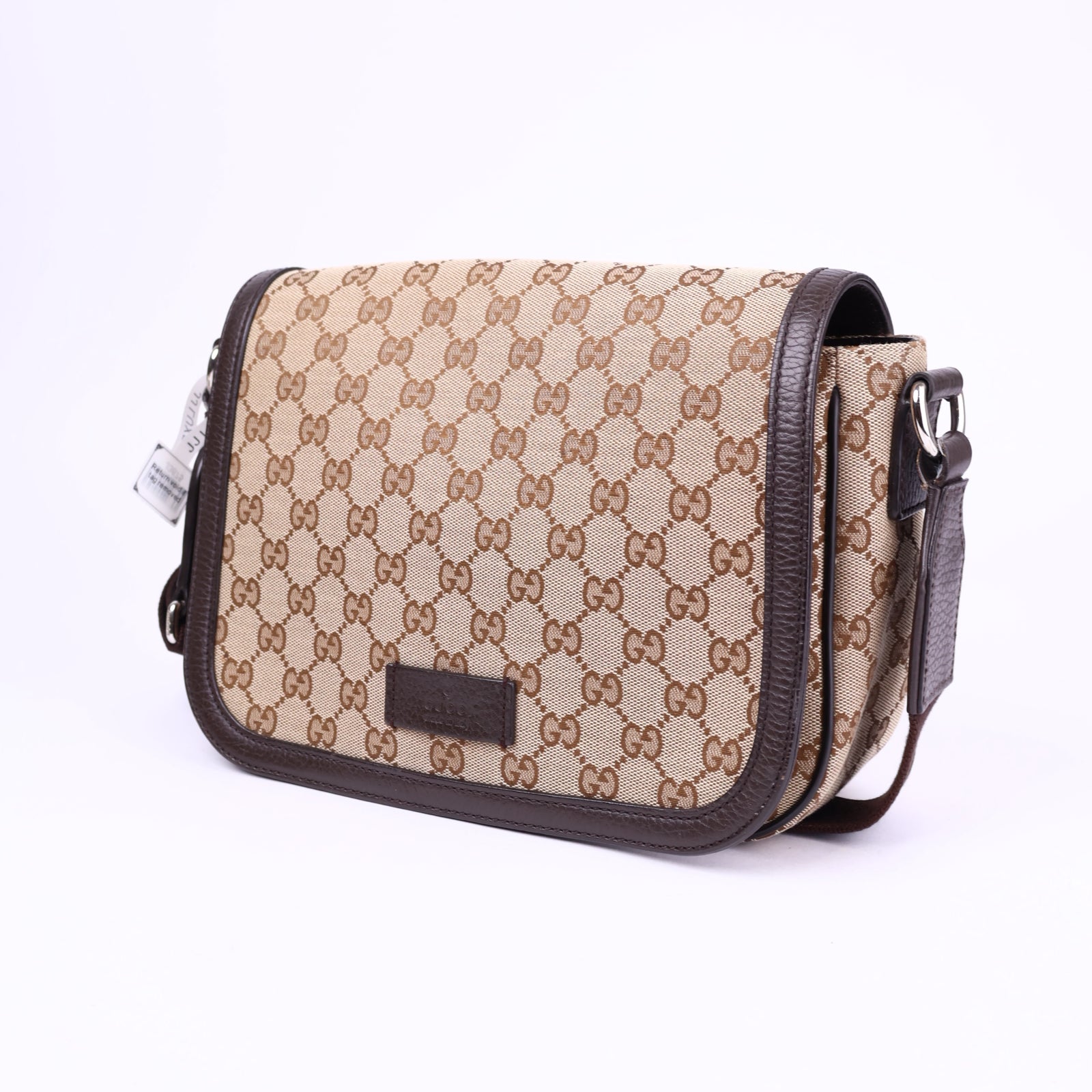 J3675-Gucci Women's Brown Canvas Prints Single Shoulder Bag- Pre Owned