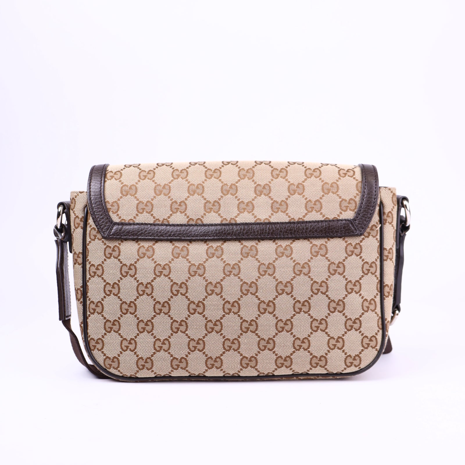 J3675-Gucci Women's Brown Canvas Prints Single Shoulder Bag- Pre Owned