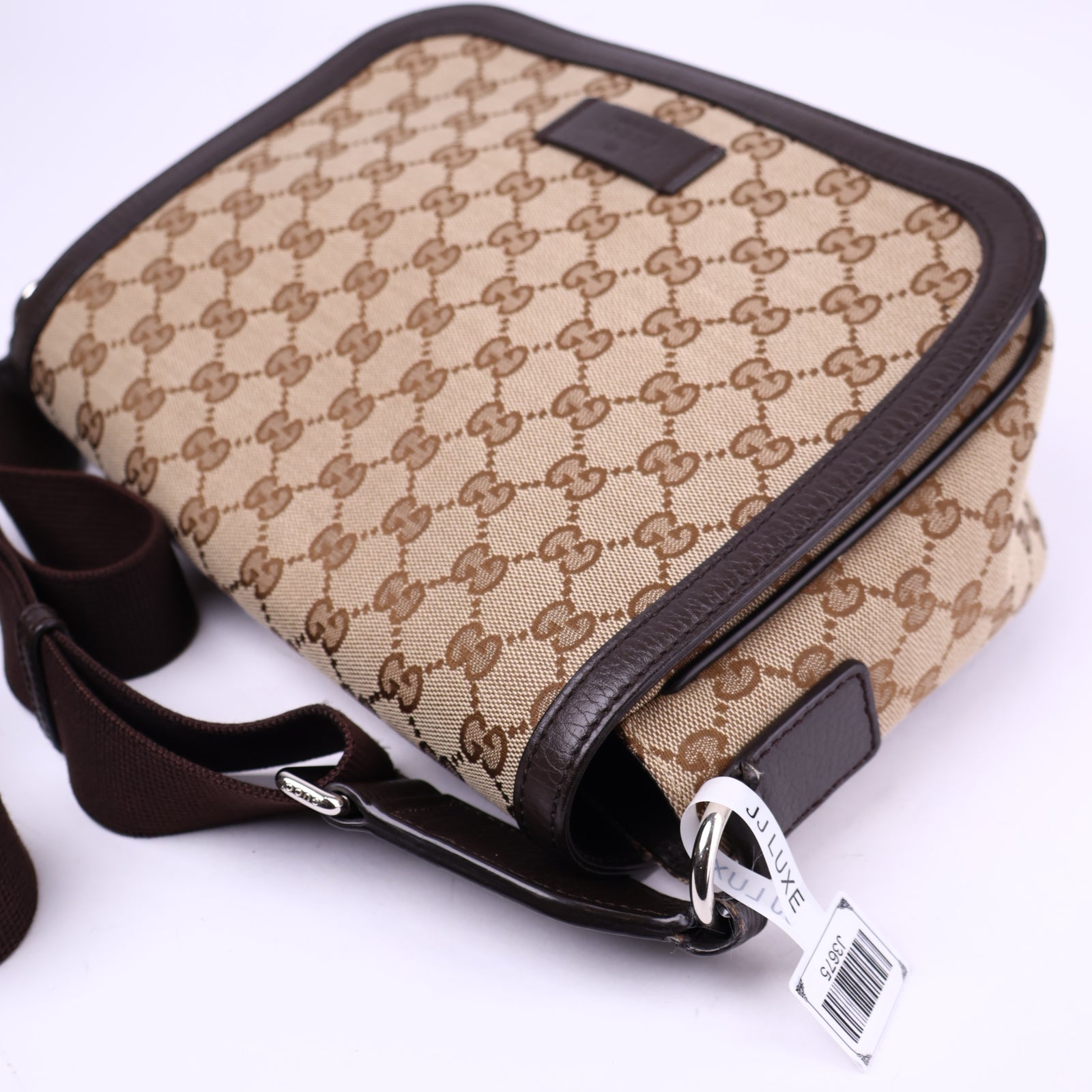 J3675-Gucci Women's Brown Canvas Prints Single Shoulder Bag- Pre Owned