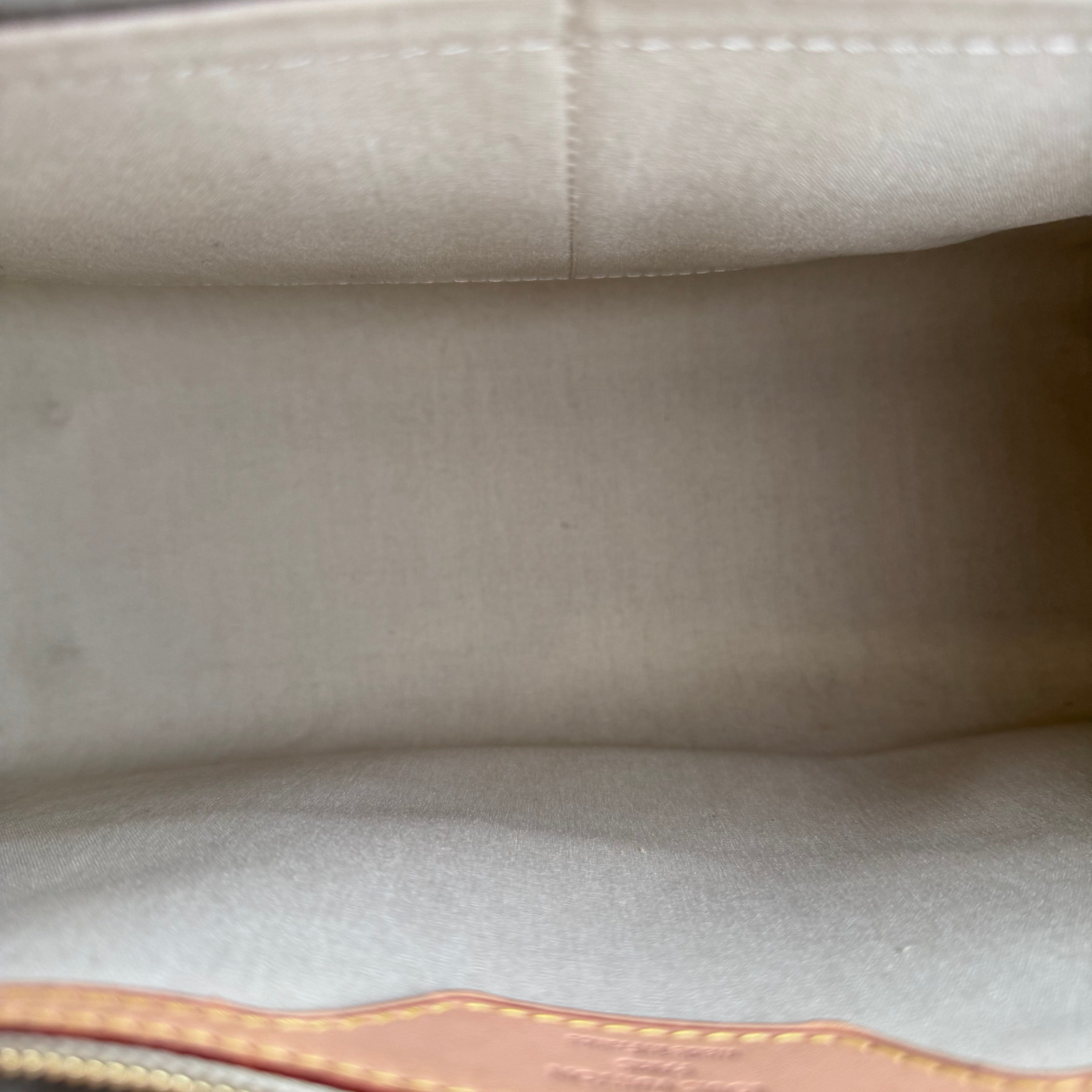 J2090 Louis Vuitton Beige Patent Leather Brea MM Handbag- Pre Owned