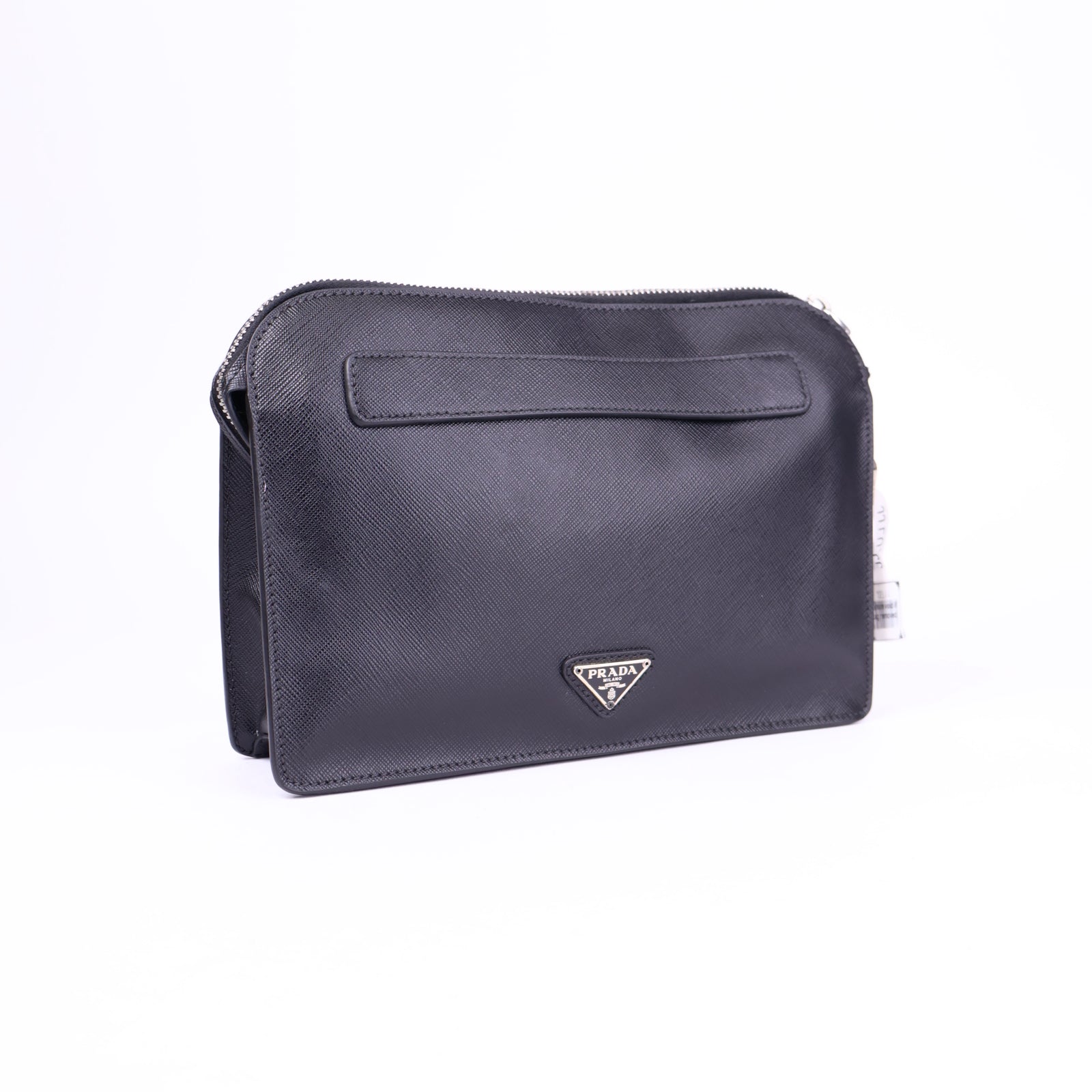J3711-Prada Black Saffiano Travel Organizer Pouch- Pre Owned