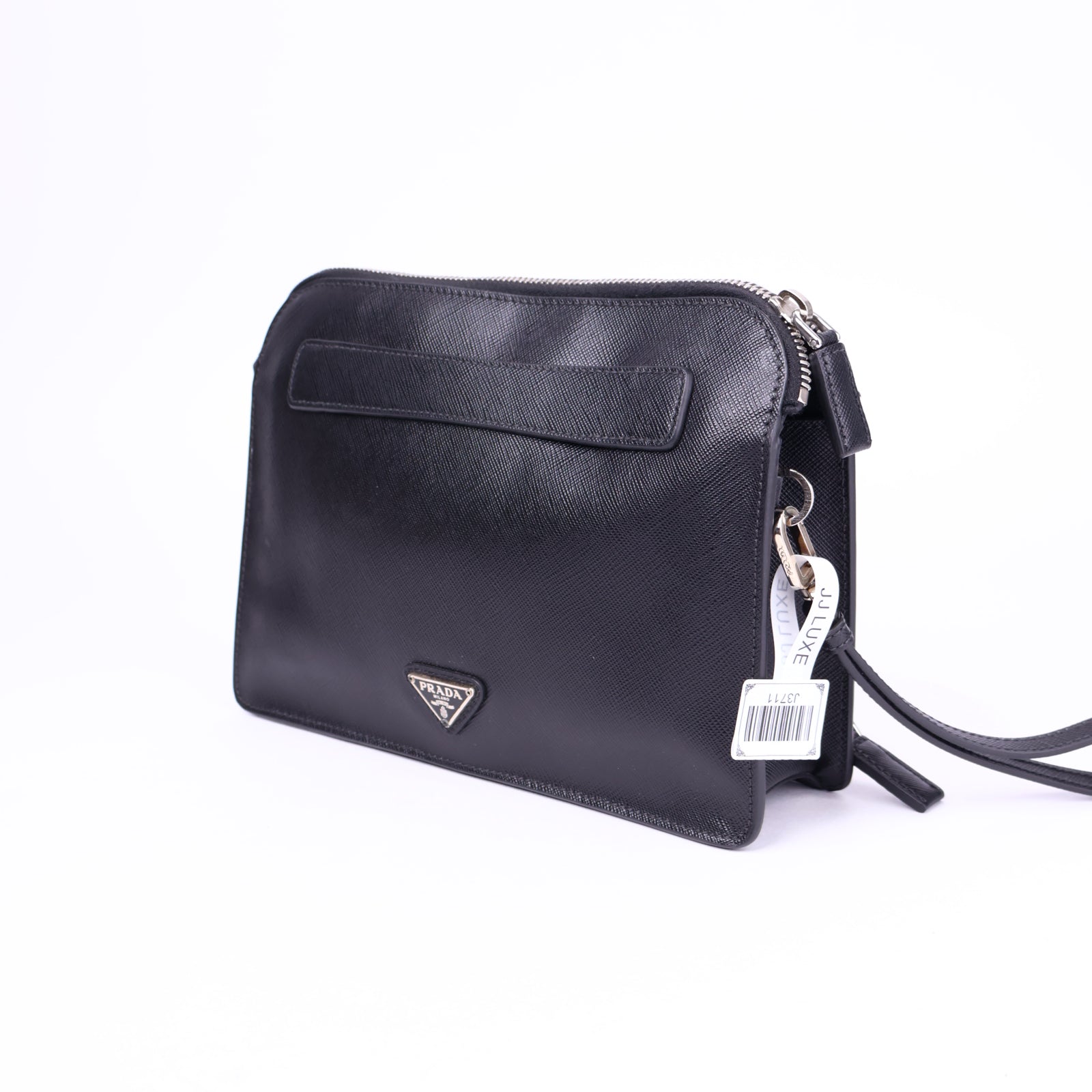 J3711-Prada Black Saffiano Travel Organizer Pouch- Pre Owned