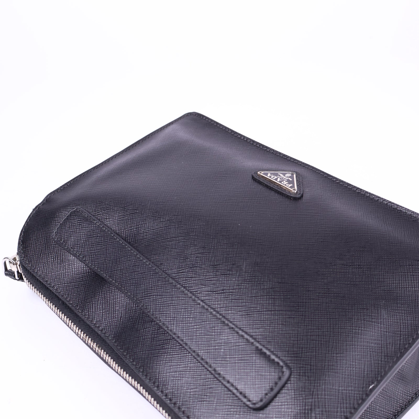 J3711-Prada Black Saffiano Travel Organizer Pouch- Pre Owned