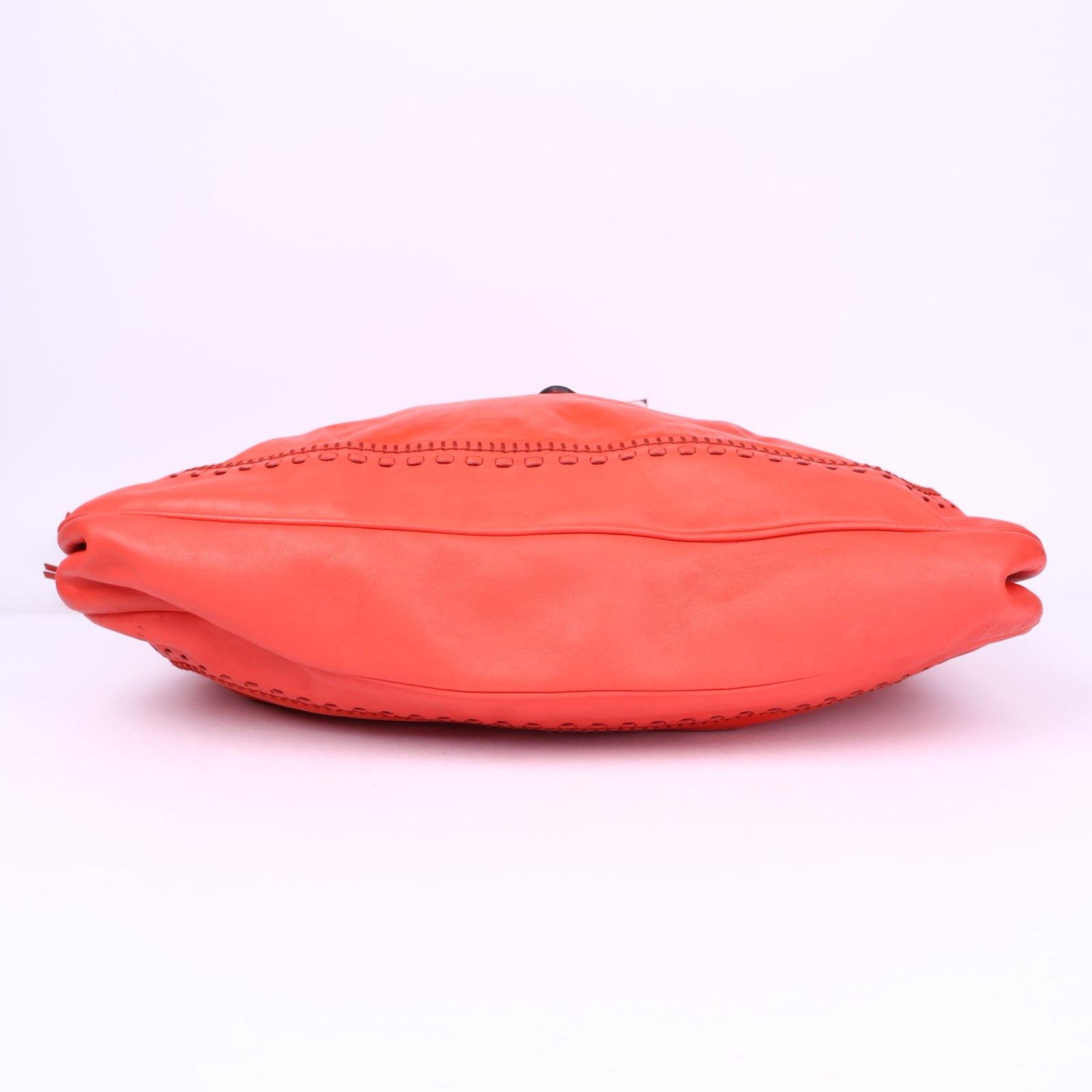 J3681-Gucci Coral Red Leather Large New Jackie Hobo- Pre Owned