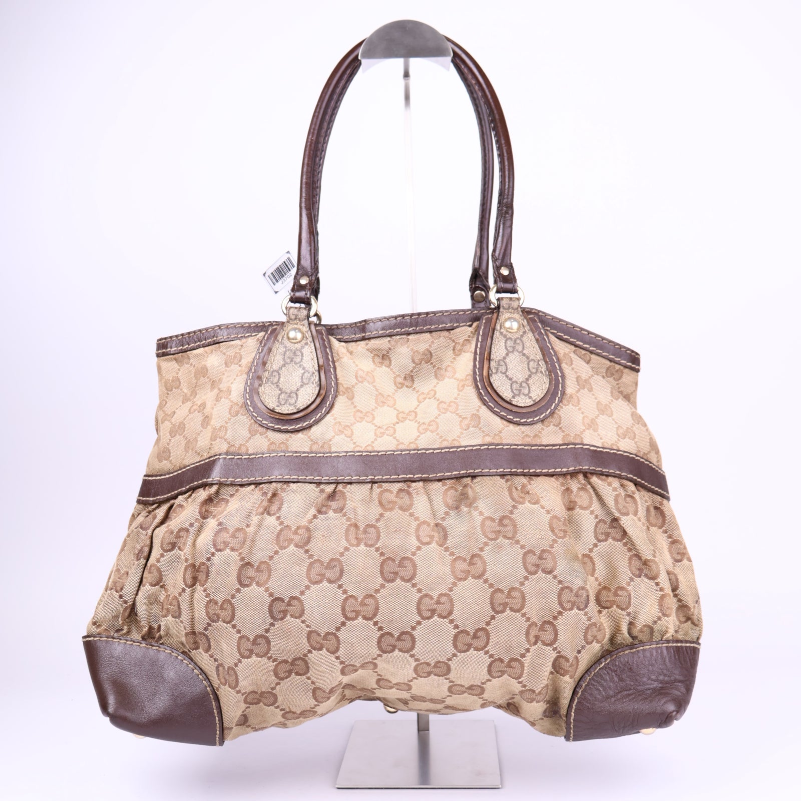 J3702-Gucci GG Monogram Supreme Mix Crystal Satchel Tote Bag- Pre Owned