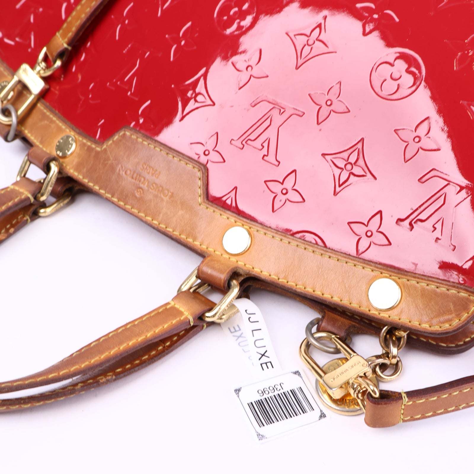 J3696-LOUIS VUITTON Rose Indian Monogram Vernis Brea MM Bag- Pre Owned