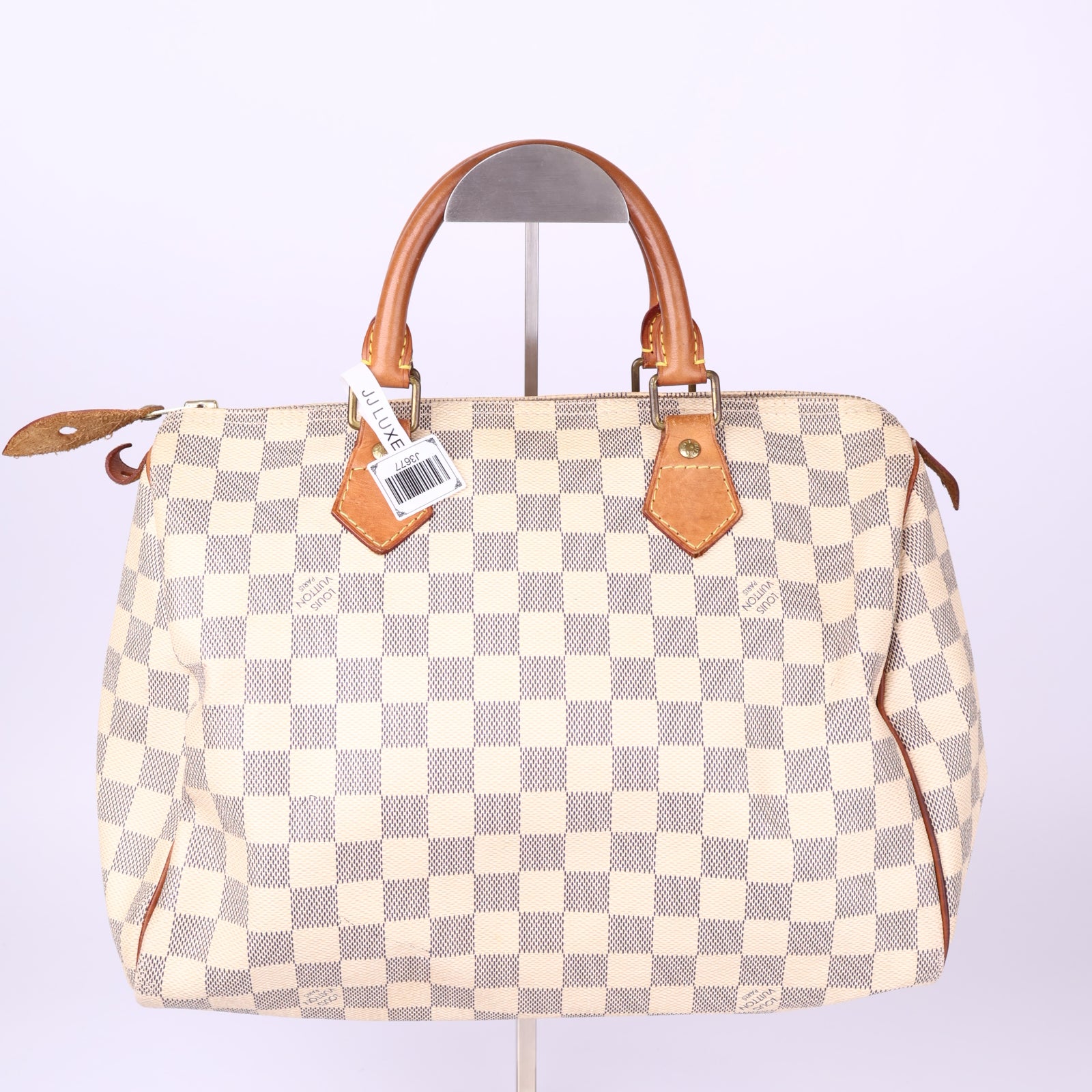 J3677-Louis Vuitton Speedy 30 handbag in azur damier canvas- Pre Owned