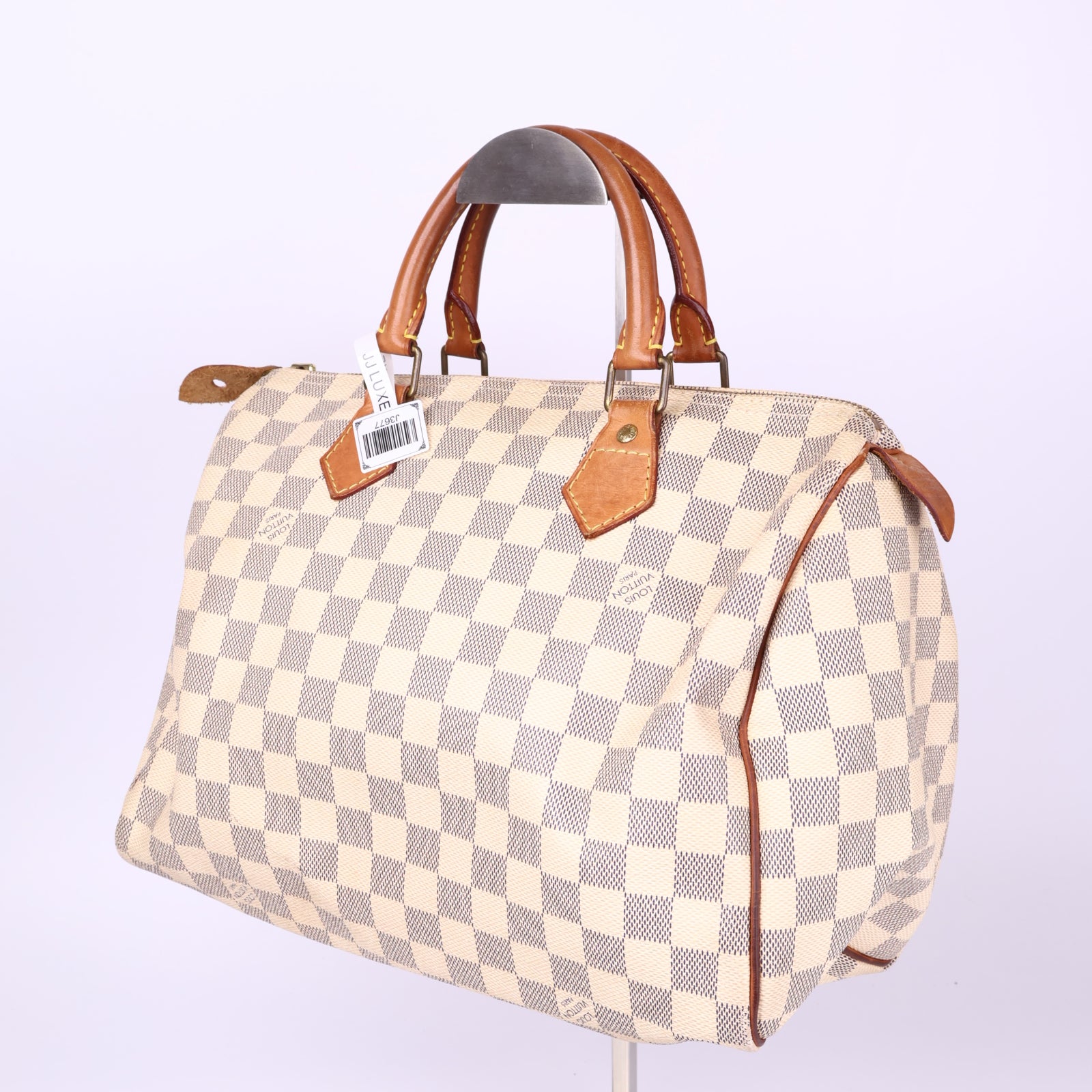 J3677-Louis Vuitton Speedy 30 handbag in azur damier canvas- Pre Owned