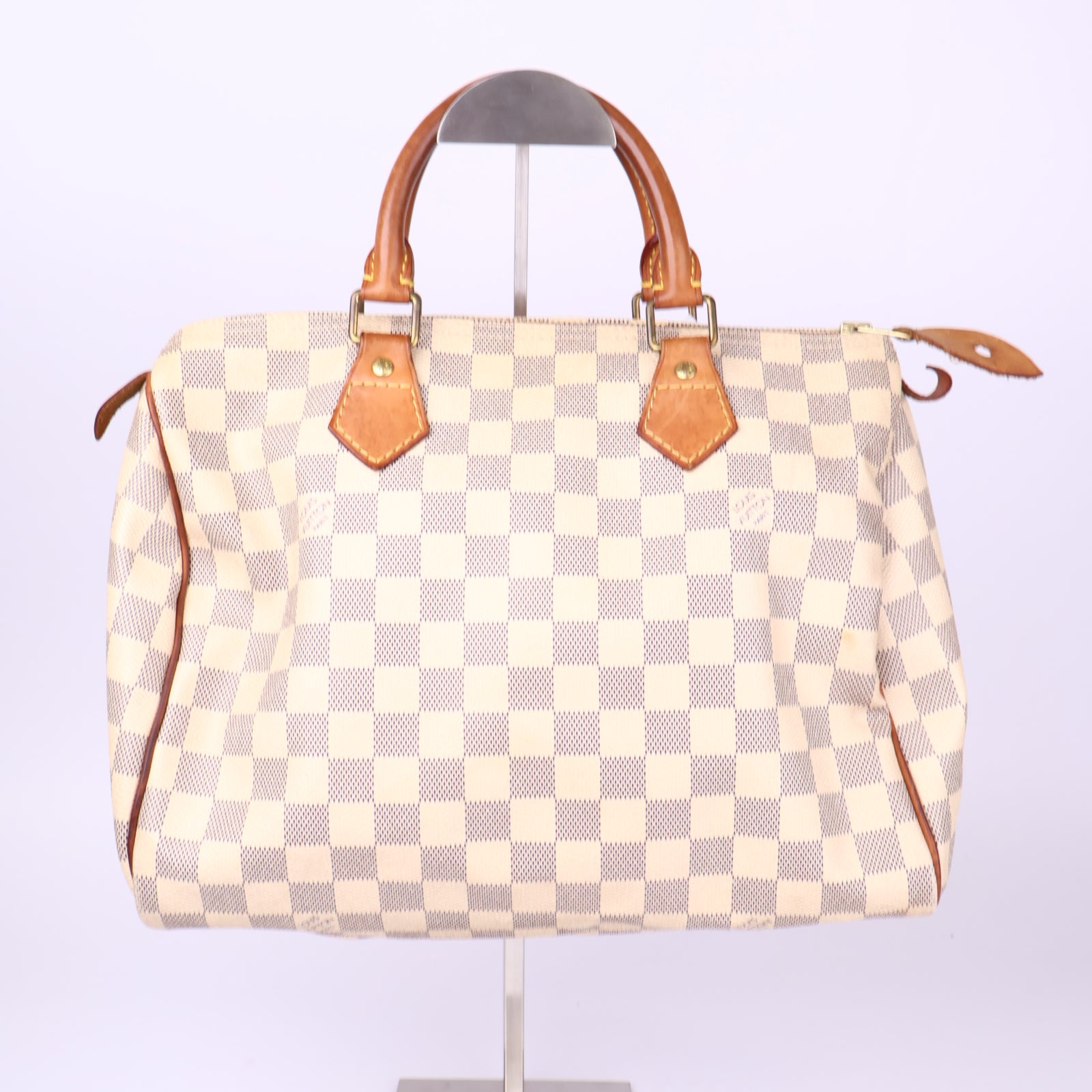 J3677-Louis Vuitton Speedy 30 handbag in azur damier canvas- Pre Owned