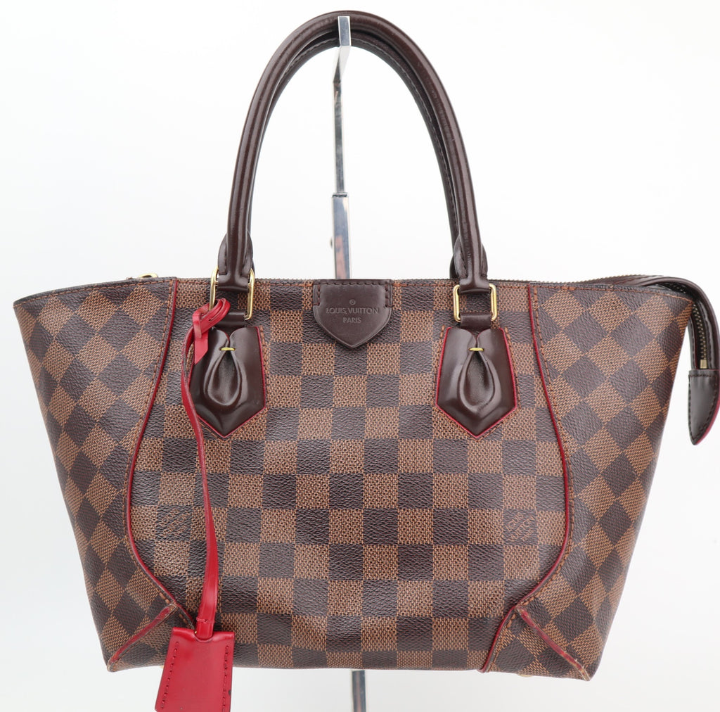 C2843 Louis Vuitton Top Handle Bag Caïssa PM | Pre-Owned Very Good Brown Damier Ebene coated canvas, leather trim