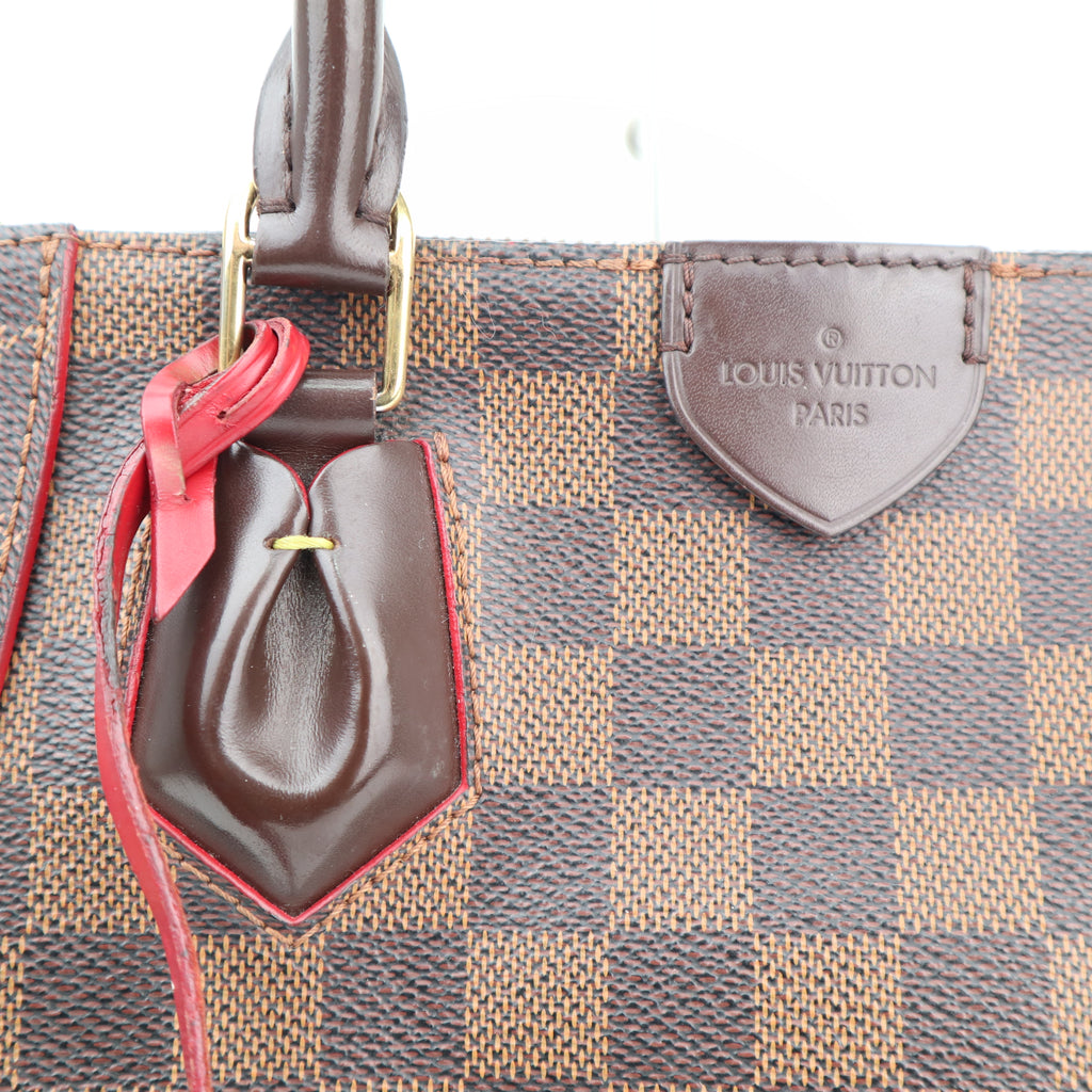 C2843 Louis Vuitton Top Handle Bag Caïssa PM | Pre-Owned Very Good Brown Damier Ebene coated canvas, leather trim
