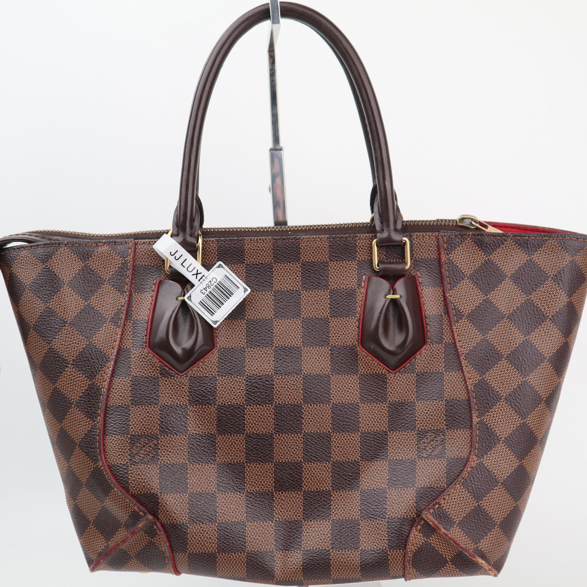 C2843 Louis Vuitton Top Handle Bag Caïssa PM | Pre-Owned Very Good Brown Damier Ebene coated canvas, leather trim