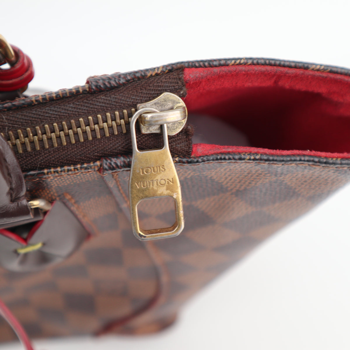 C2843 Louis Vuitton Top Handle Bag Caïssa PM | Pre-Owned Very Good Brown Damier Ebene coated canvas, leather trim