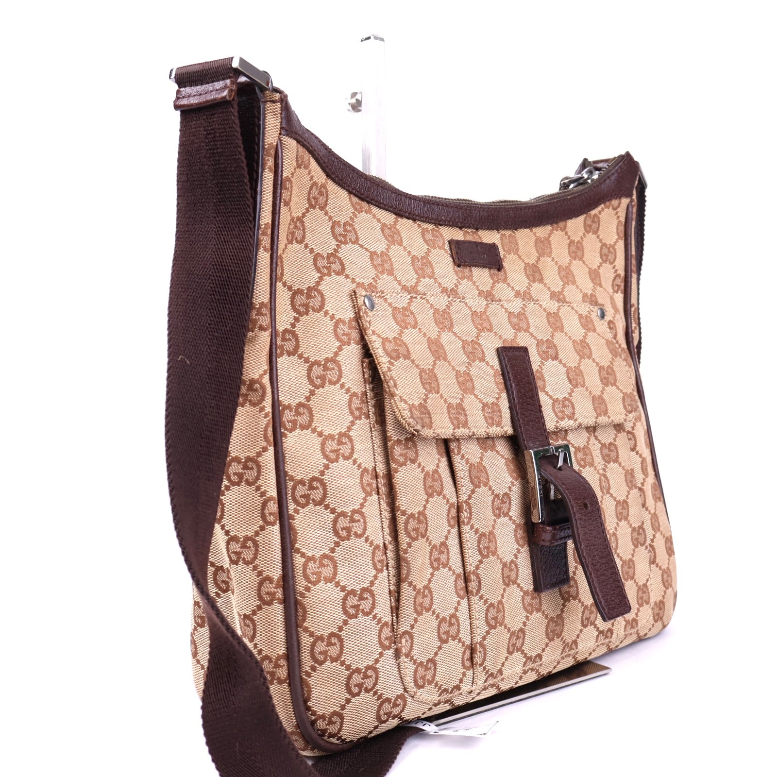 J3502 Gucci Brown GG Canvas Crossbody- Pre Owned