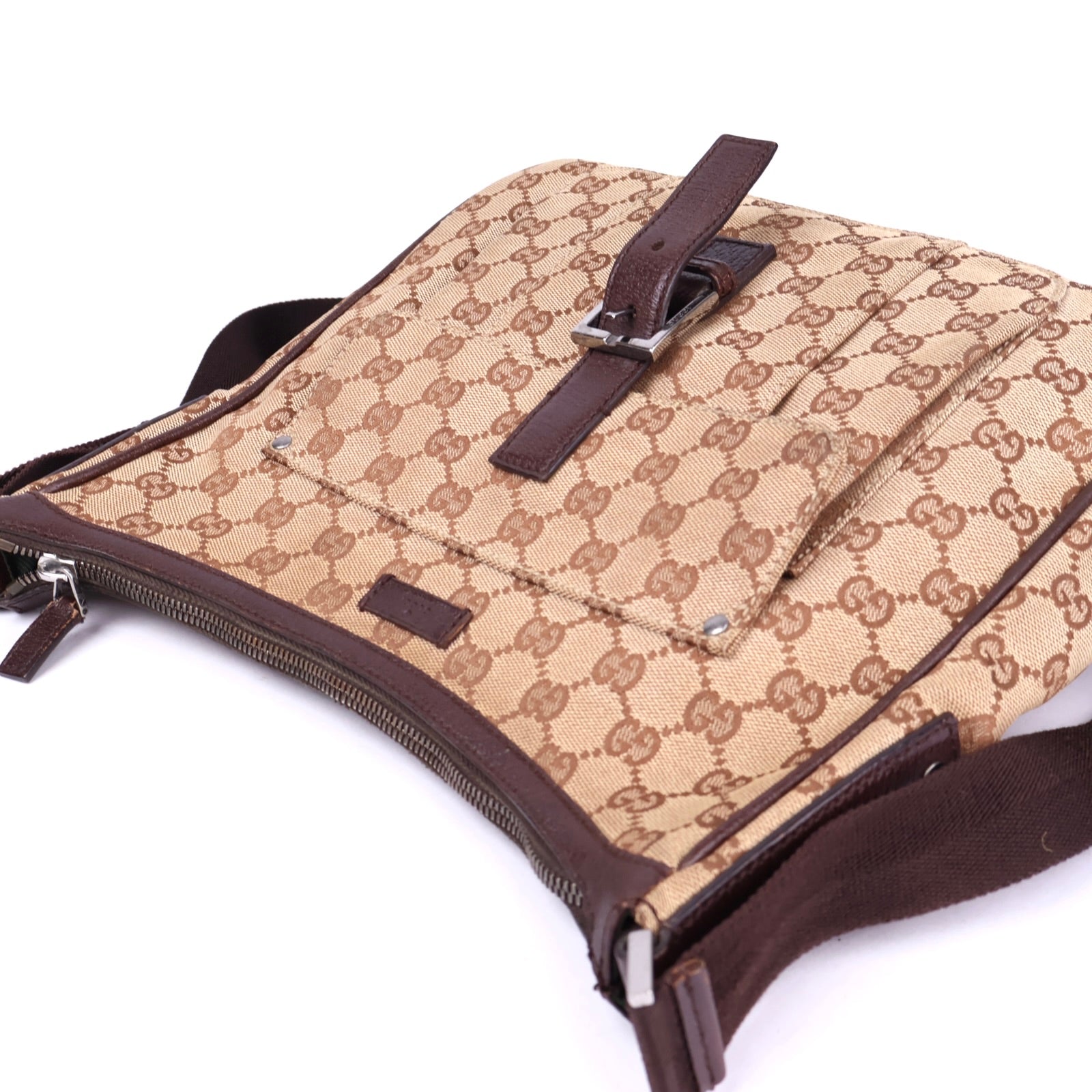 J3502 Gucci Brown GG Canvas Crossbody- Pre Owned