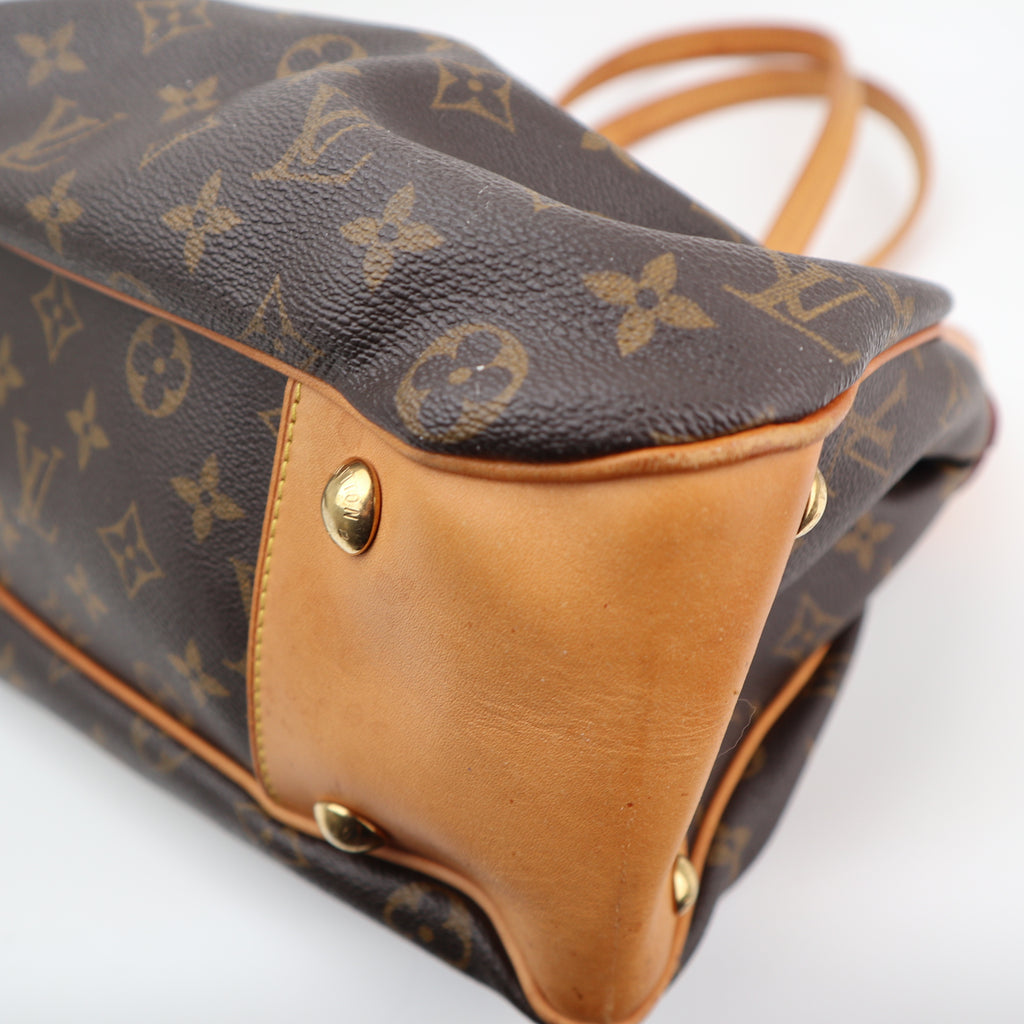 C2845 Louis Vuitton Shoulder Bag Boétie MM | Pre-Owned Very Good Brown Monogram coated canvas, leather trim