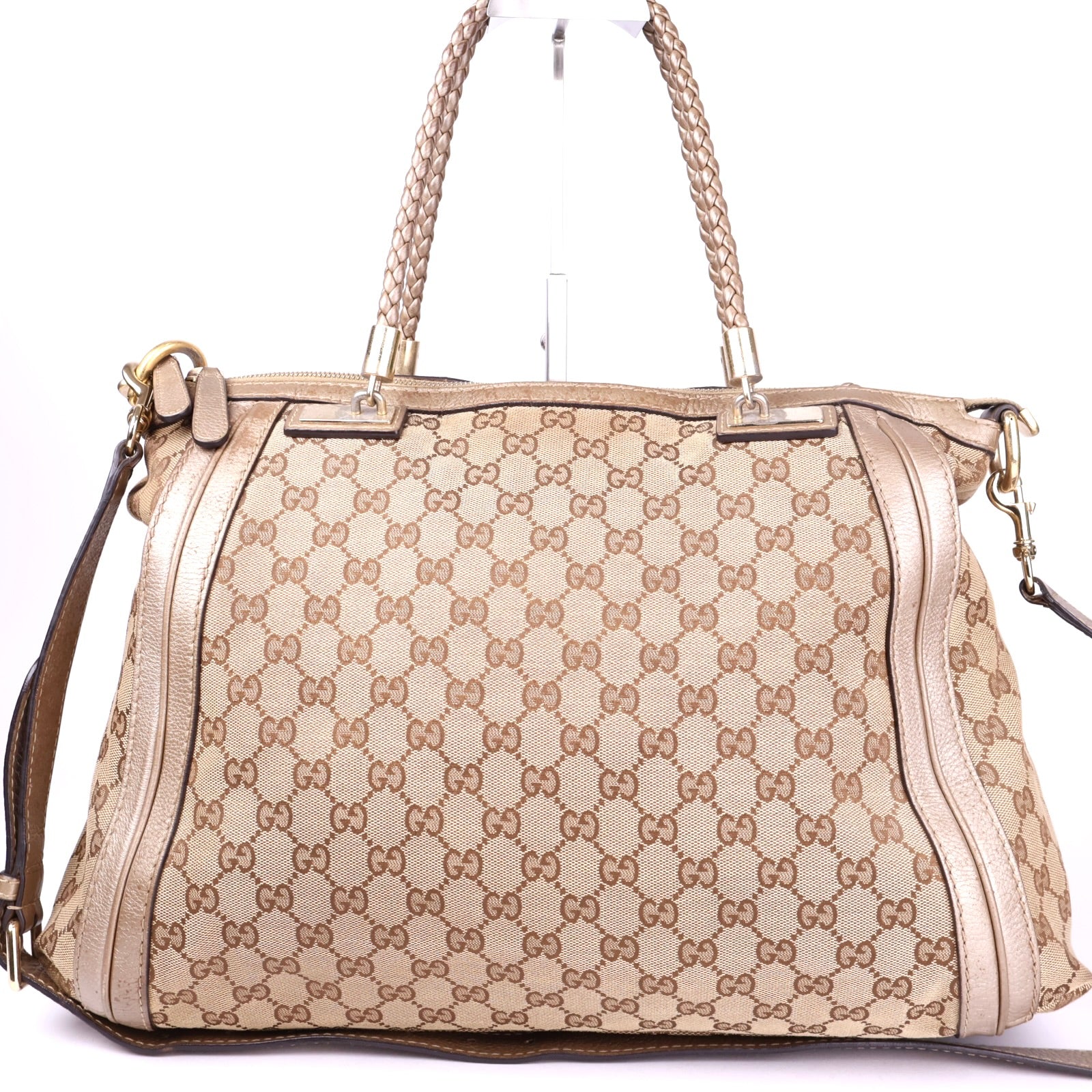 J3501 Gucci GG Canvas Bella Convertible Tote Bag- Pre Owned