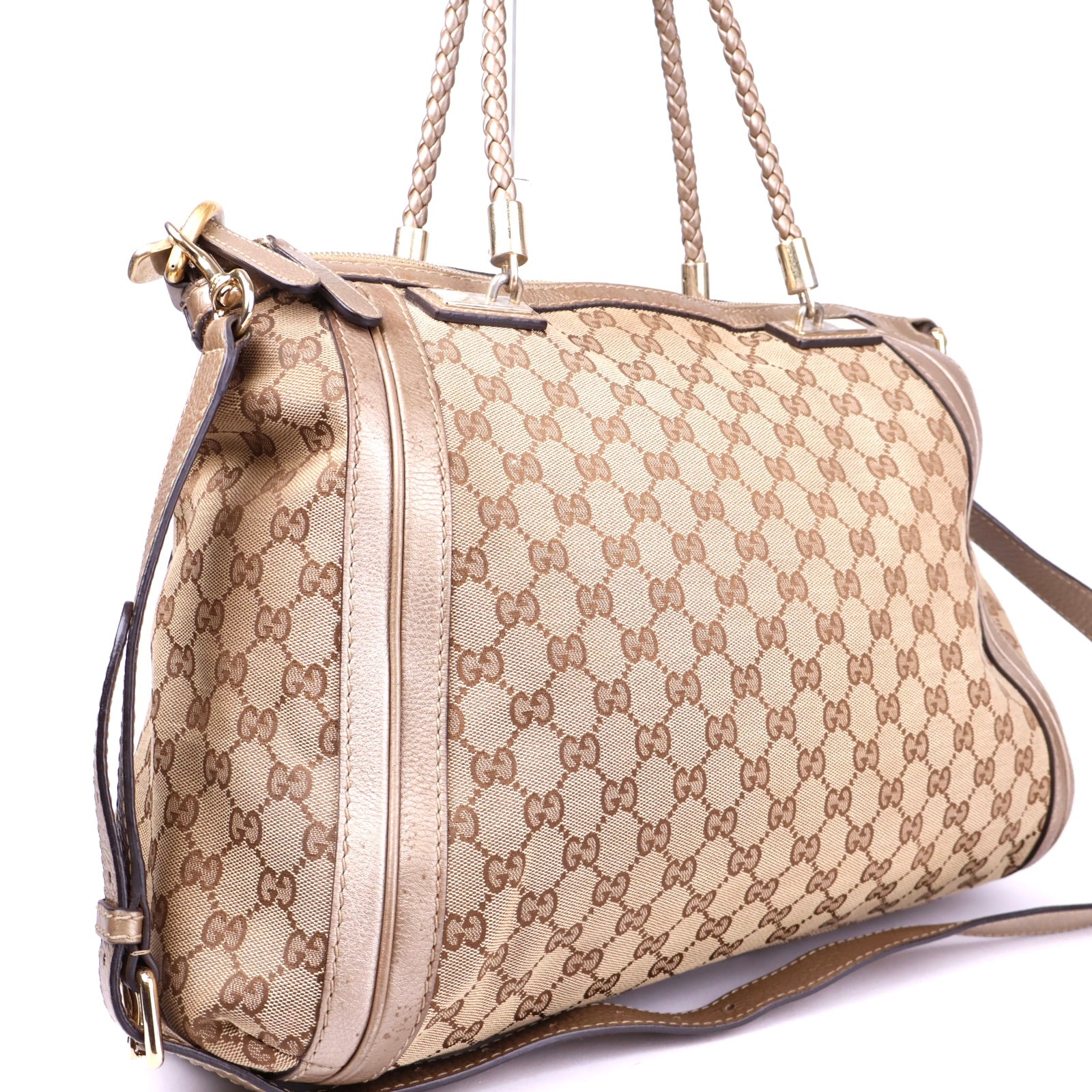 J3501 Gucci GG Canvas Bella Convertible Tote Bag- Pre Owned