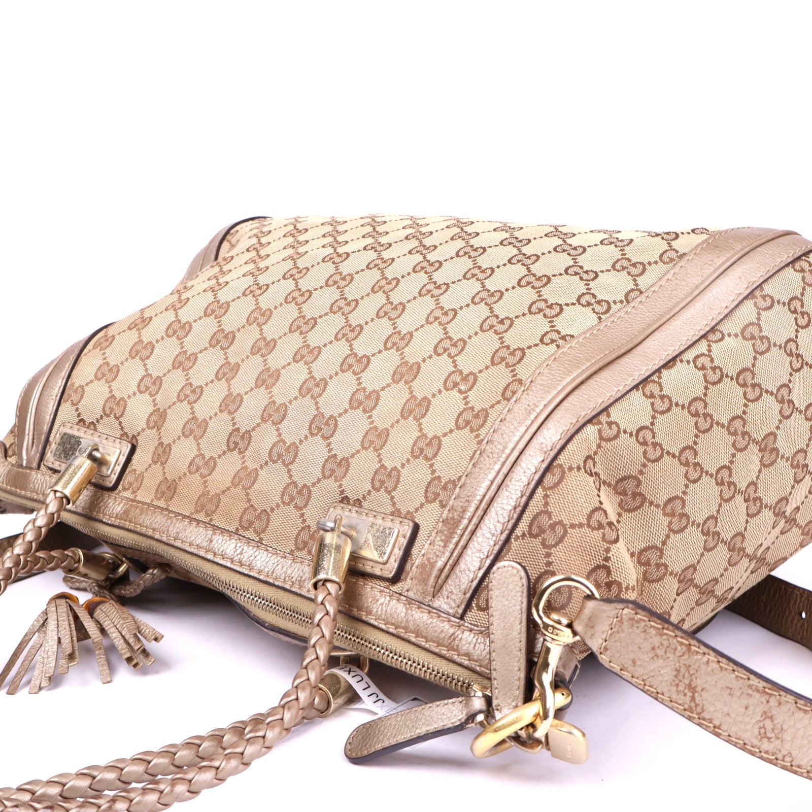 J3501 Gucci GG Canvas Bella Convertible Tote Bag- Pre Owned