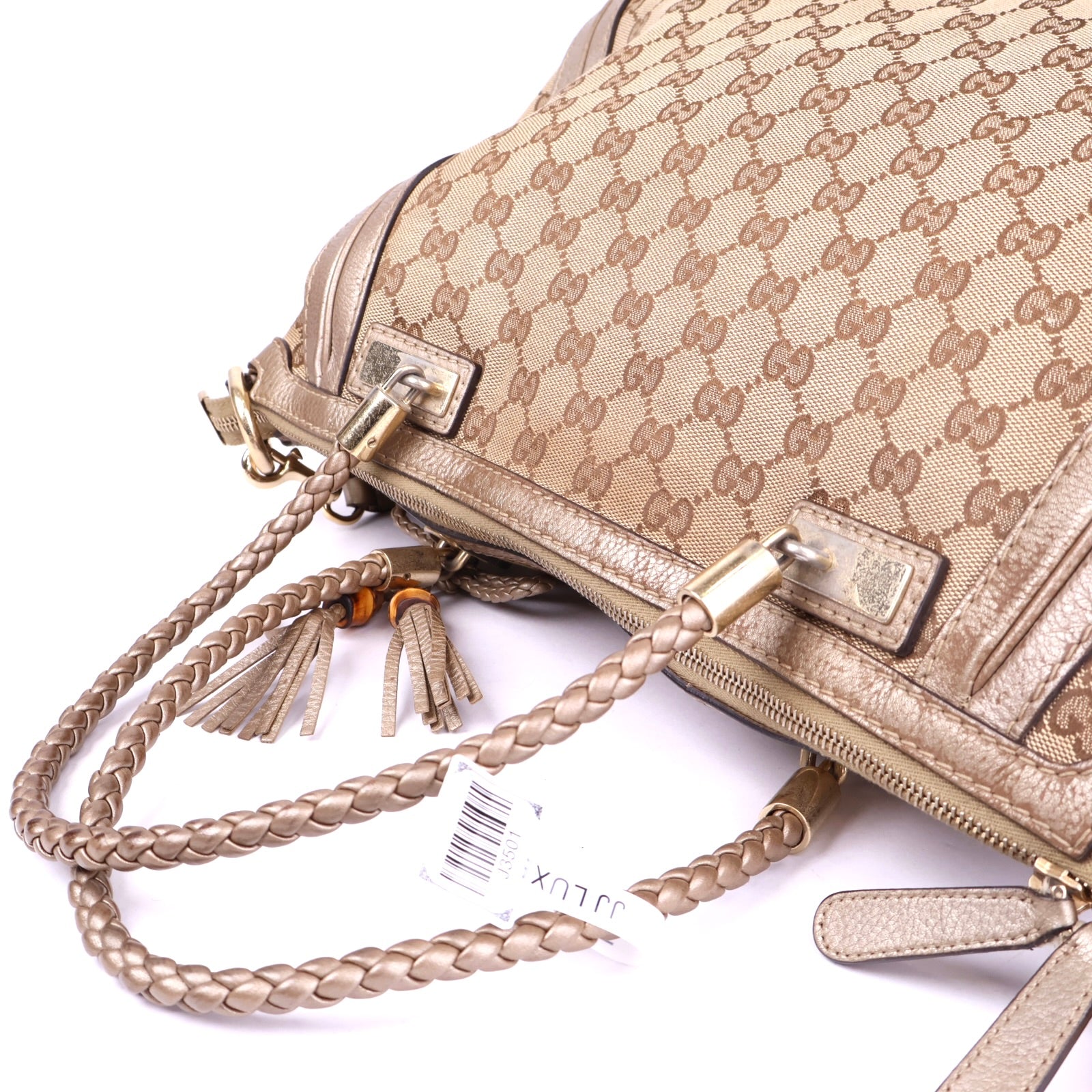 J3501 Gucci GG Canvas Bella Convertible Tote Bag- Pre Owned