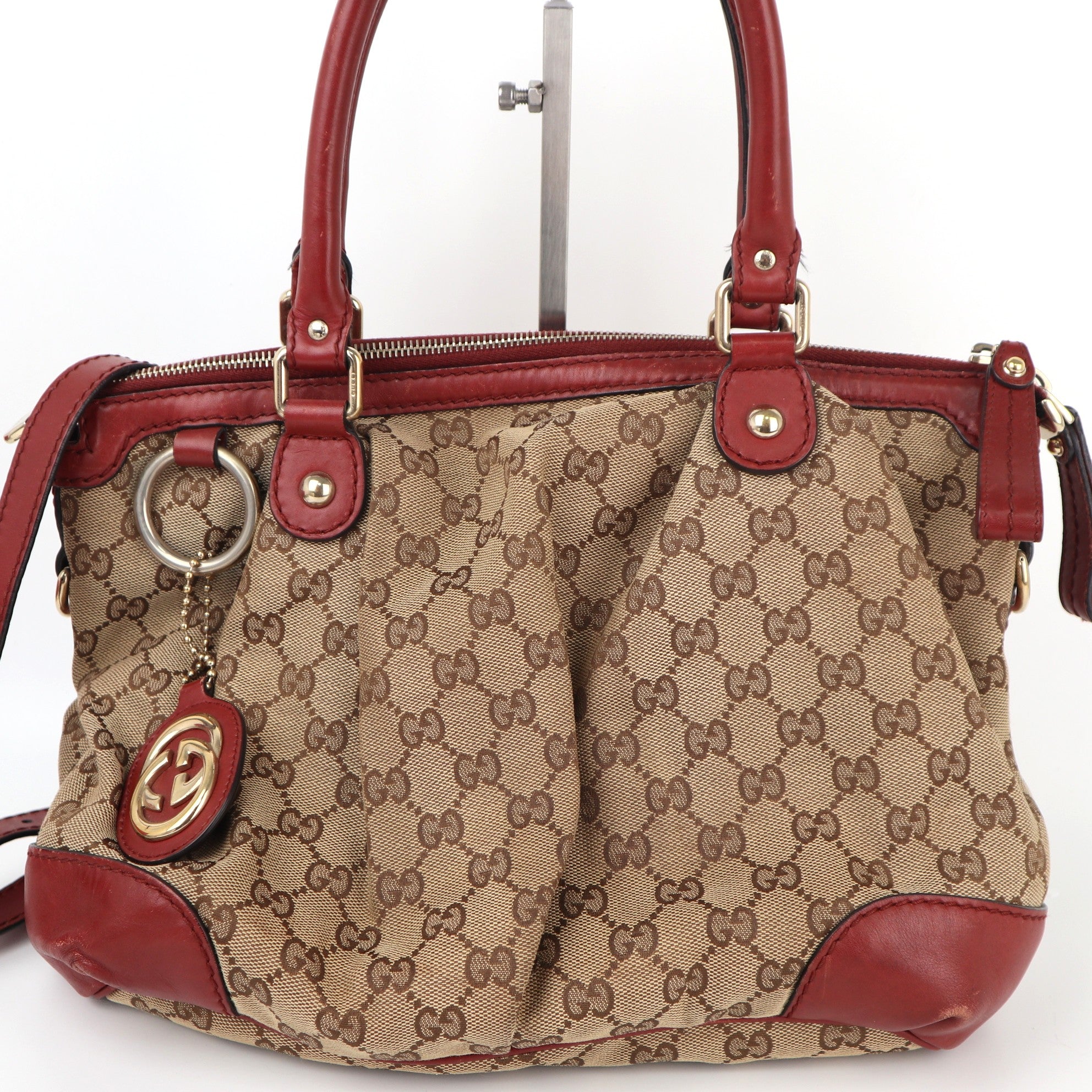 C1946 Gucci Tote Bag Sukey Tote Beige 2-WAY | Pre-Owned Very Good Beige