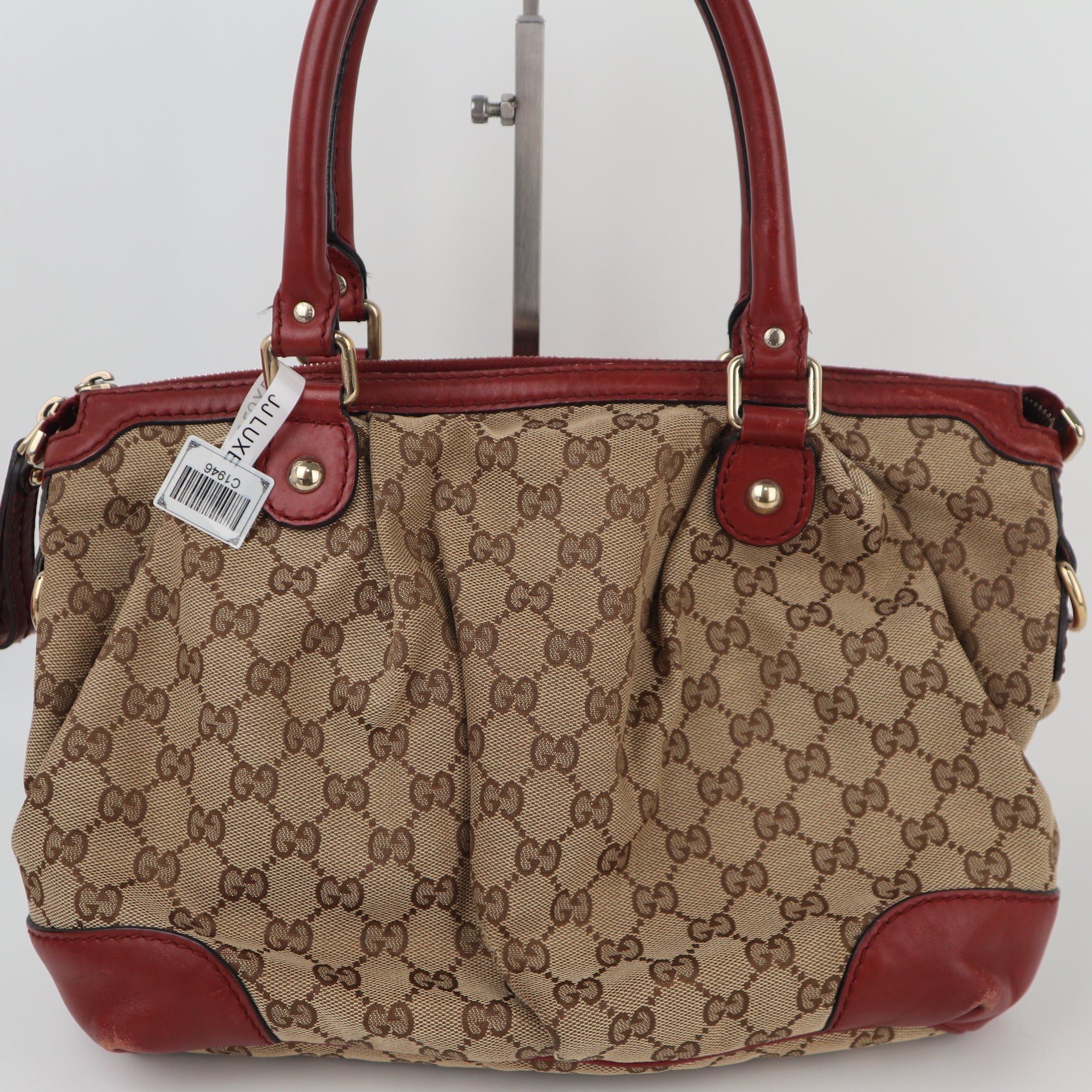 C1946 Gucci Tote Bag Sukey Tote Beige 2-WAY | Pre-Owned Very Good Beige