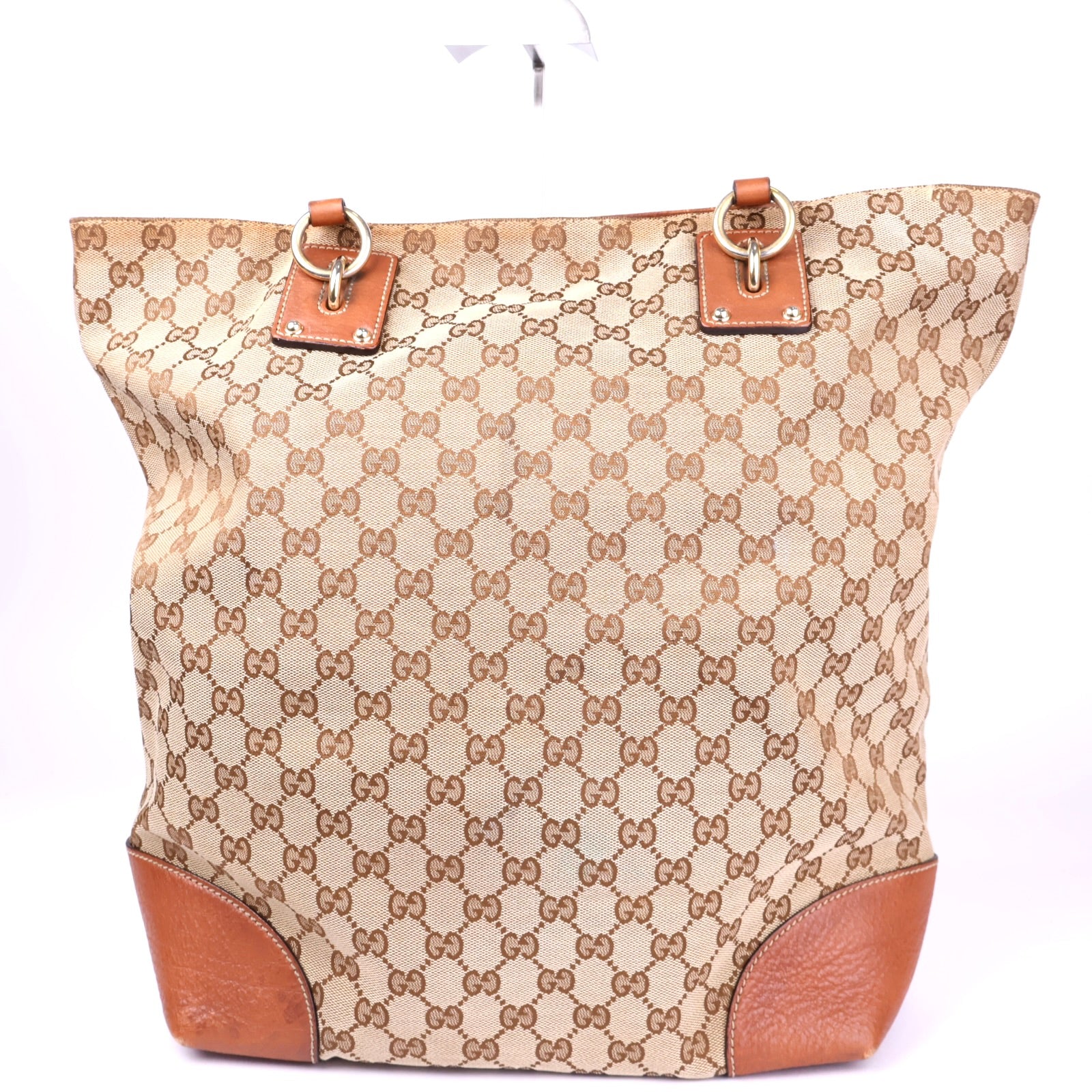 J3417 Gucci GG Canvas Medium Charm Tote- Pre Owned