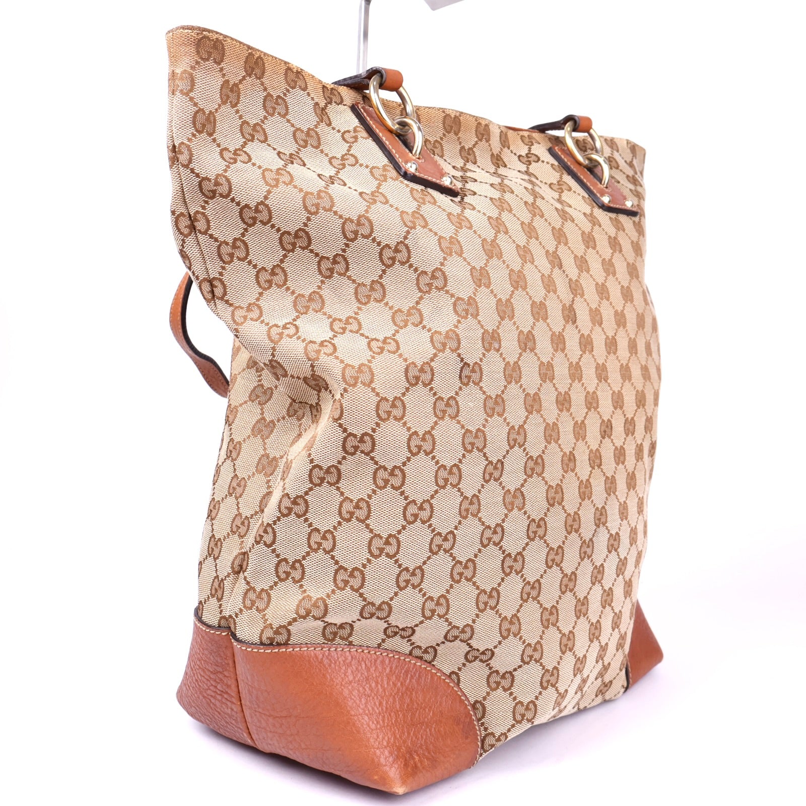 J3417 Gucci GG Canvas Medium Charm Tote- Pre Owned