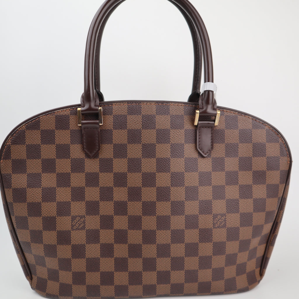 C2849 Louis Vuitton Top Handle Bag Sarria Horizontal | Pre-Owned Very Good Brown Damier Ebene coated canvas, leather trim