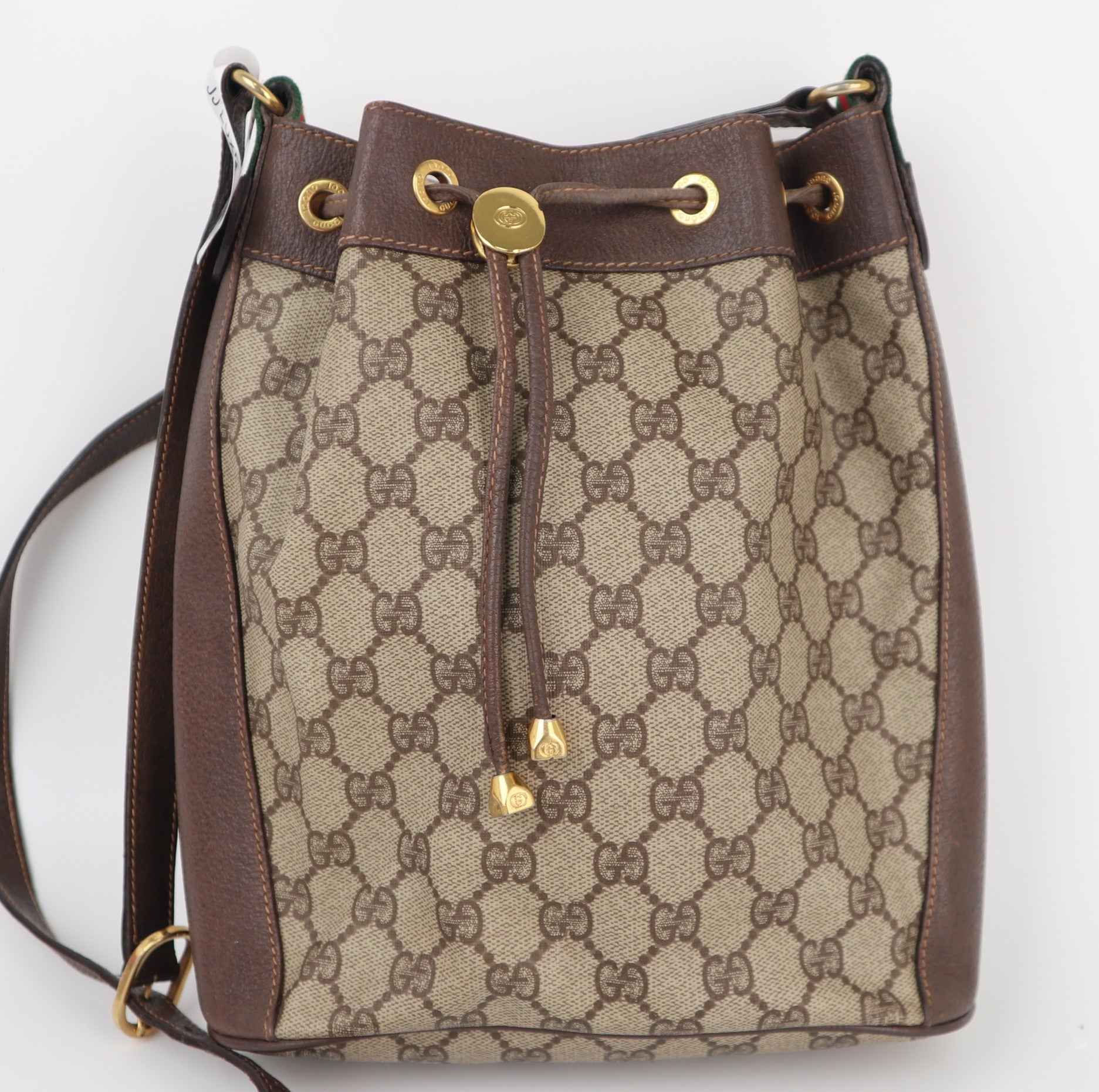 C1947 Gucci Bucket Bag Gucci sherry line bucket | Pre-Owned Very Good Web stripe
