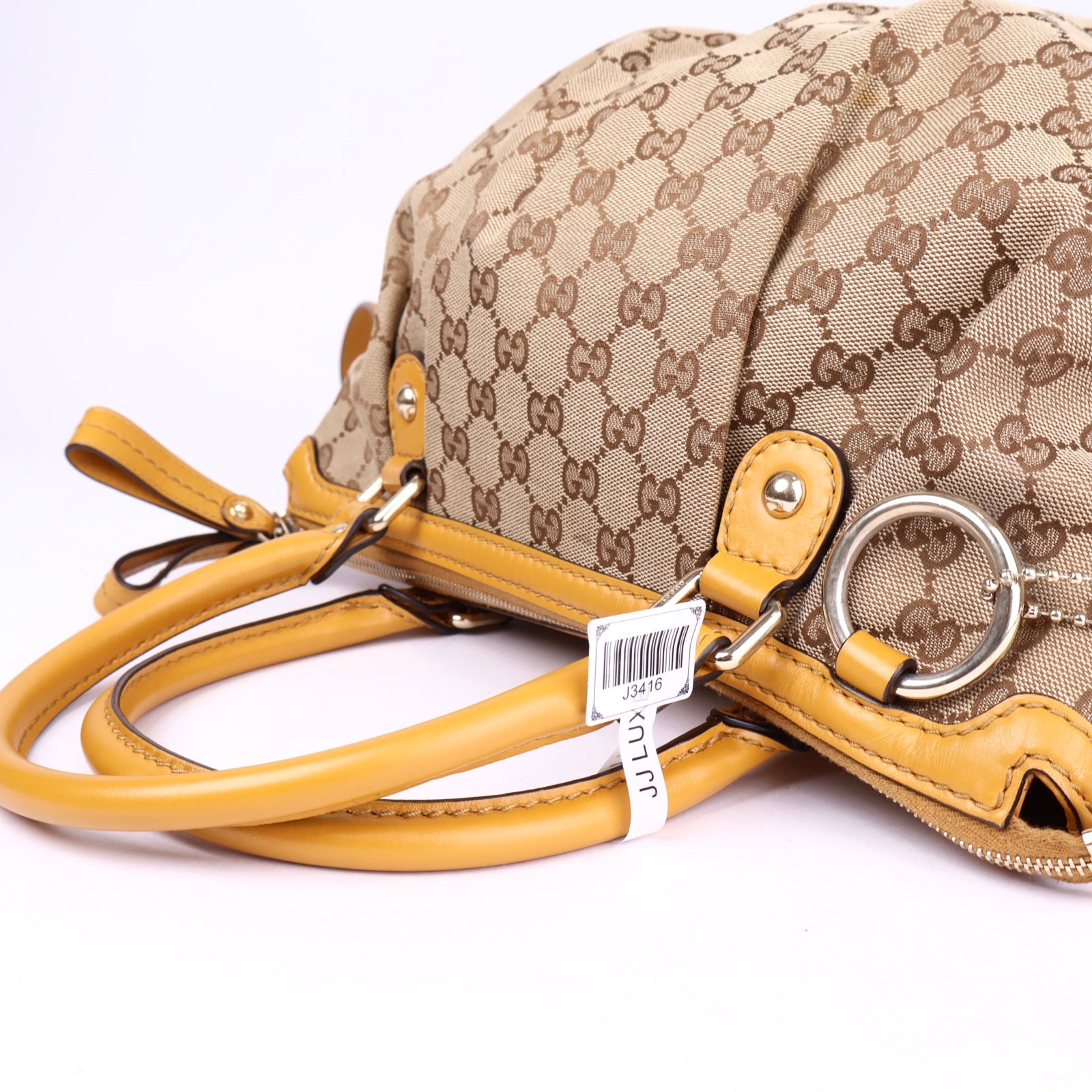 J3416 Gucci GG Canvas Sukey Satchel- Pre Owned