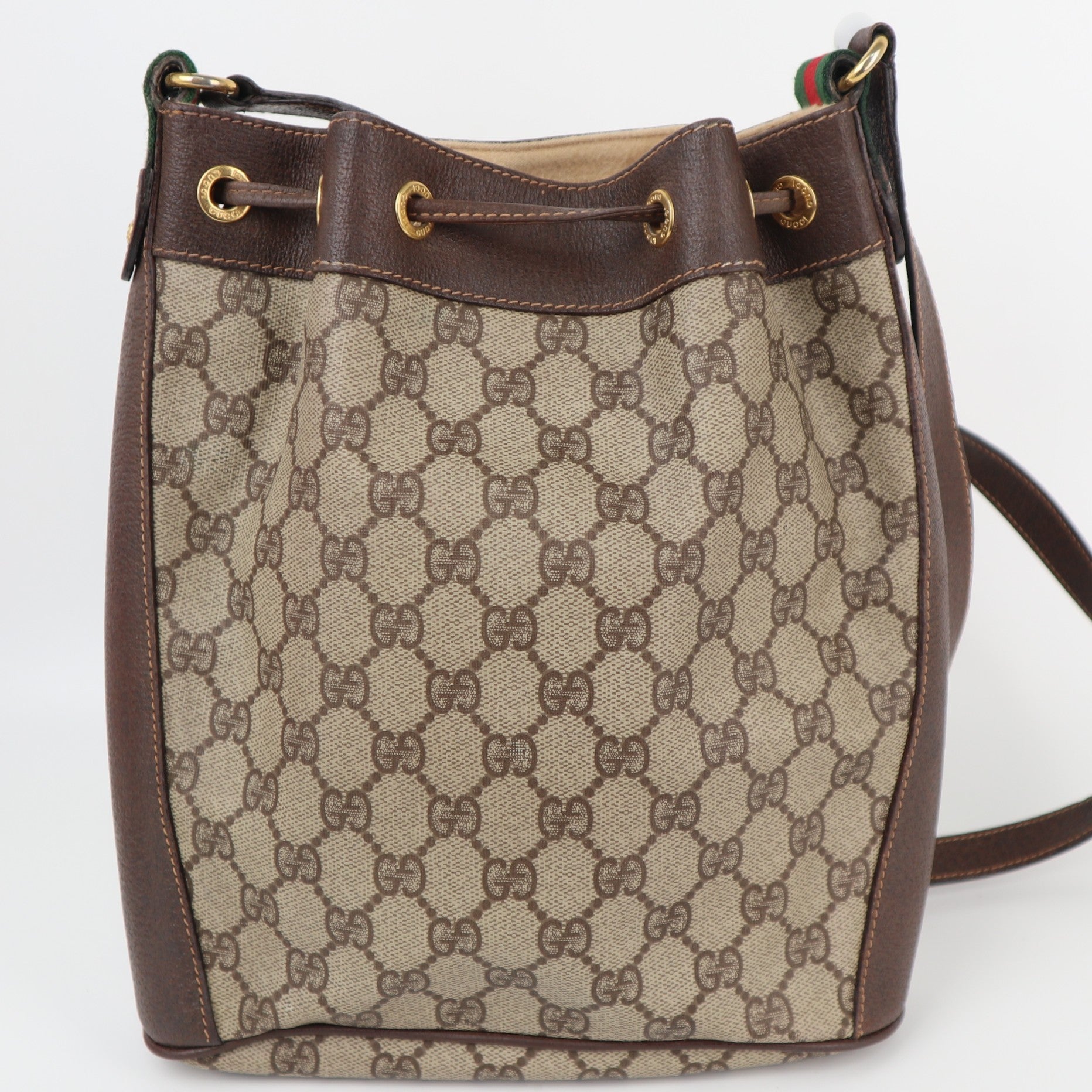 C1947 Gucci Bucket Bag Gucci sherry line bucket | Pre-Owned Very Good Web stripe