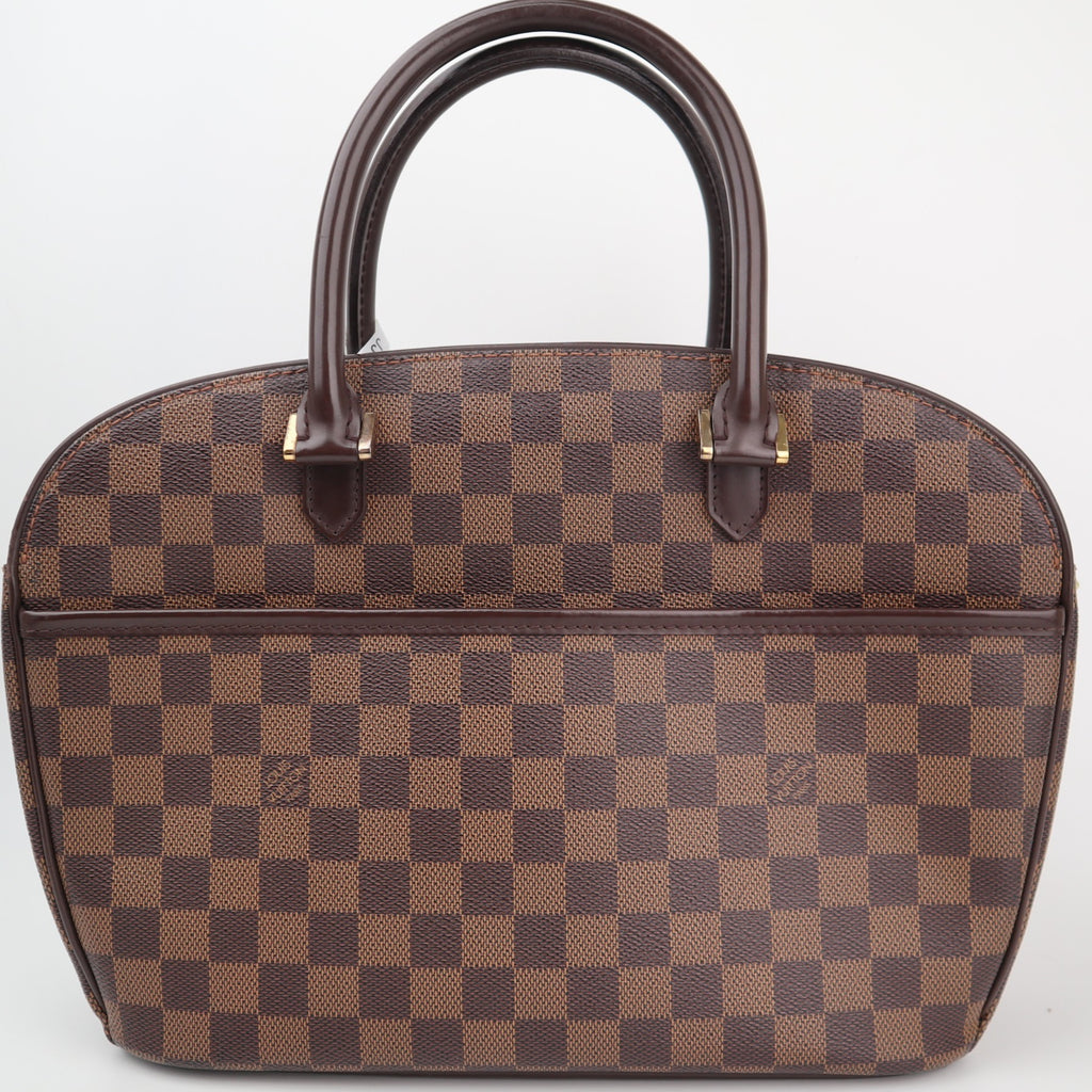 C2849 Louis Vuitton Top Handle Bag Sarria Horizontal | Pre-Owned Very Good Brown Damier Ebene coated canvas, leather trim