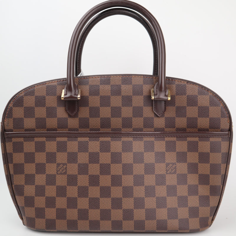 C2849 Louis Vuitton Top Handle Bag Sarria Horizontal | Pre-Owned Very Good Brown Damier Ebene coated canvas, leather trim