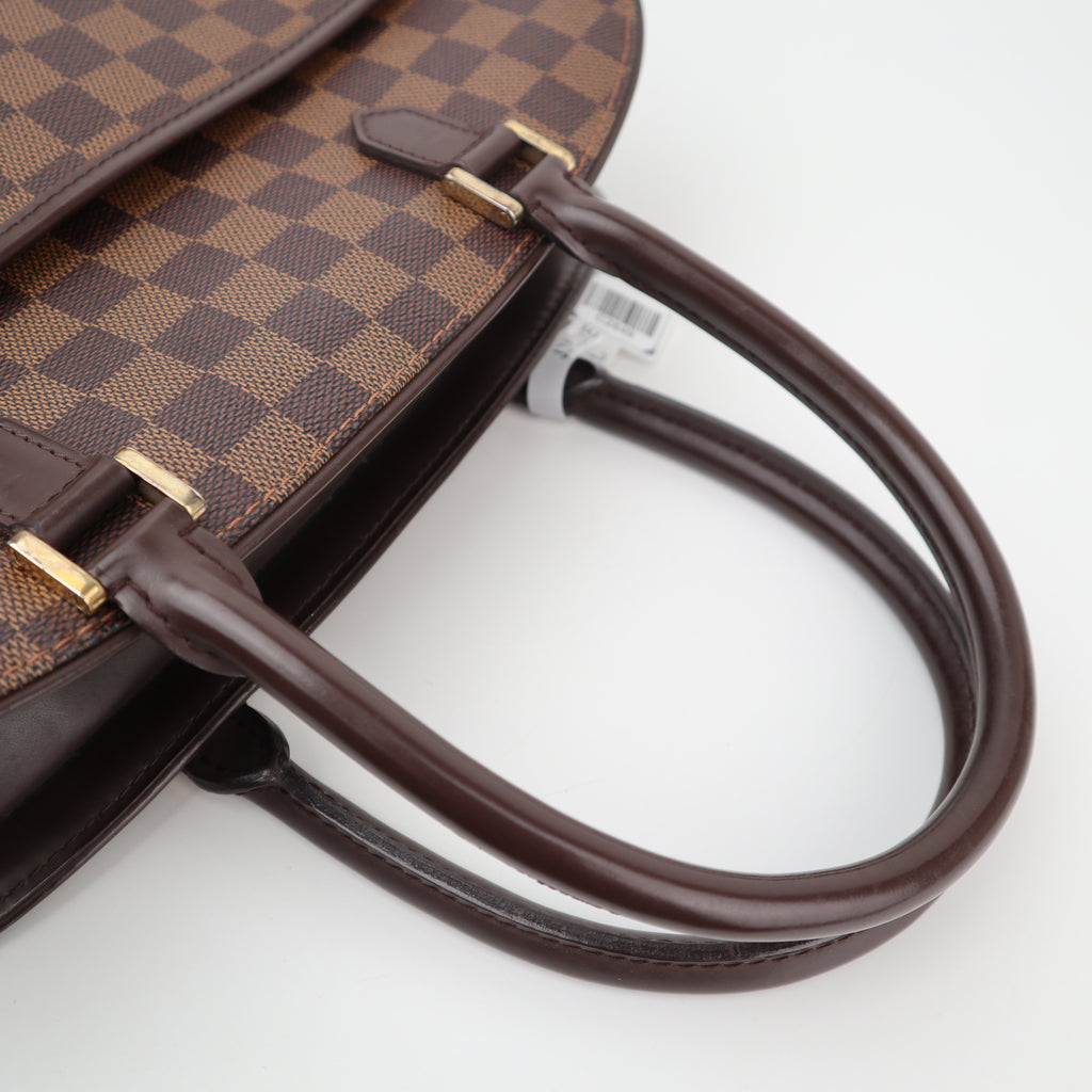 C2849 Louis Vuitton Top Handle Bag Sarria Horizontal | Pre-Owned Very Good Brown Damier Ebene coated canvas, leather trim