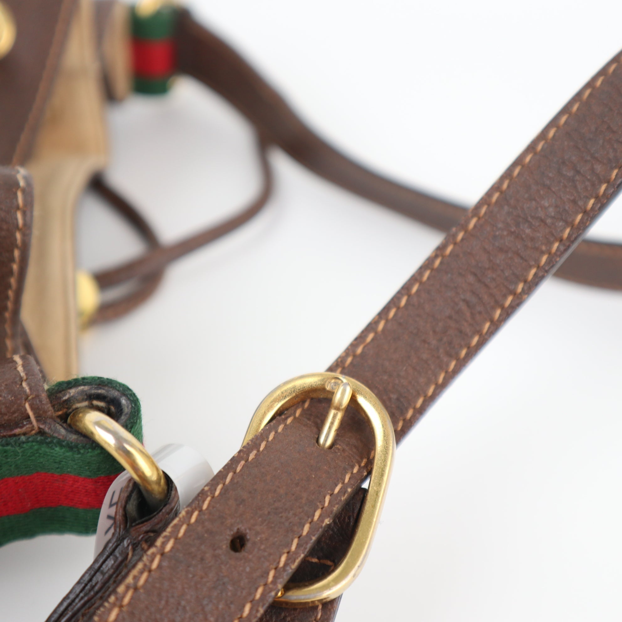 C1947 Gucci Bucket Bag Gucci sherry line bucket | Pre-Owned Very Good Web stripe