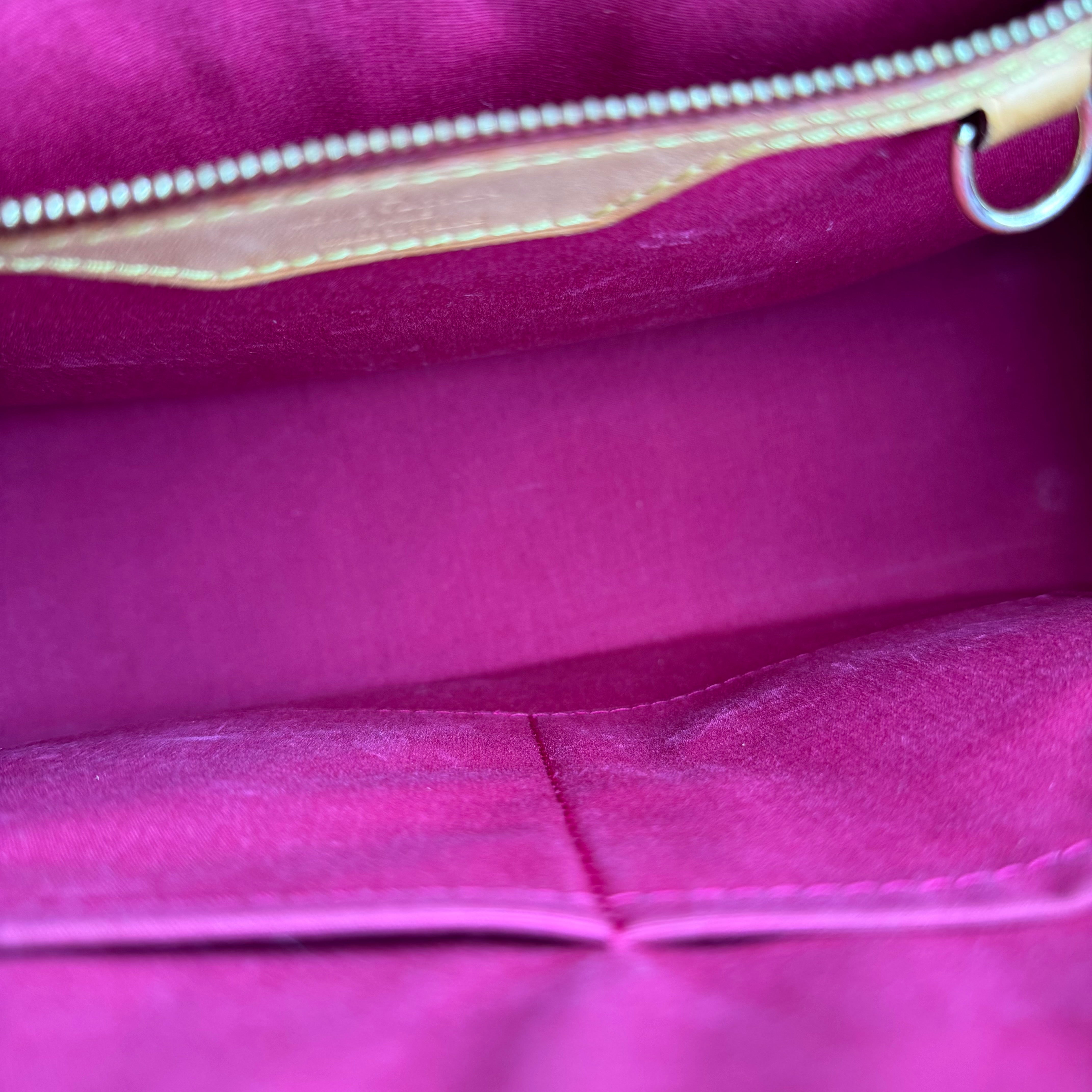 J3384 Louis Vuitton Cerise Monogram Vernis Brea MM Bag- Pre Owned